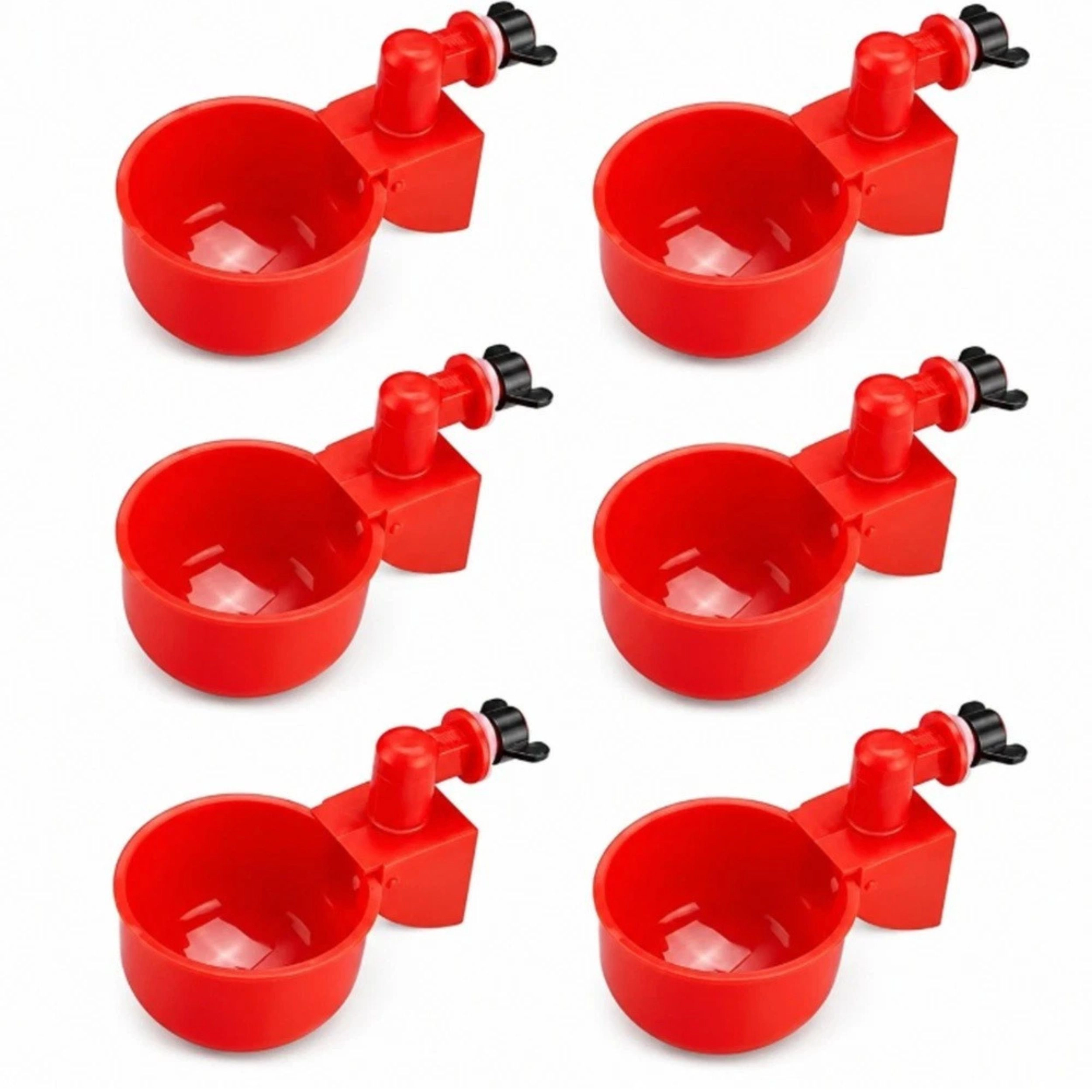 Home Collection Pack of 6 Automatic Chicken Waterer Cups for Poultry Coop Watering