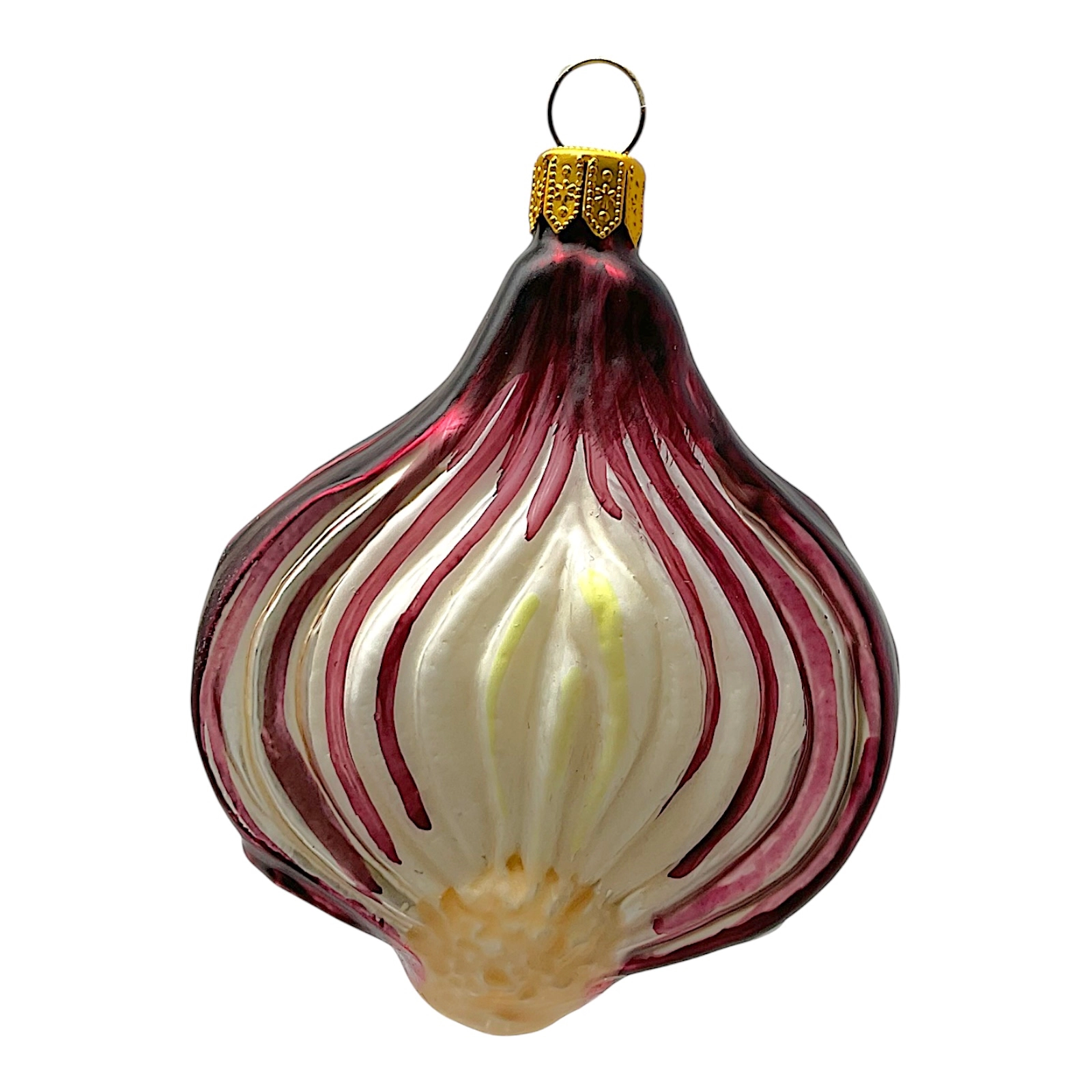 Pinnacle Peak Trading Company Red Onion Vegetable Polish Blown Glass Christmas Ornament Set of 2 Decorations