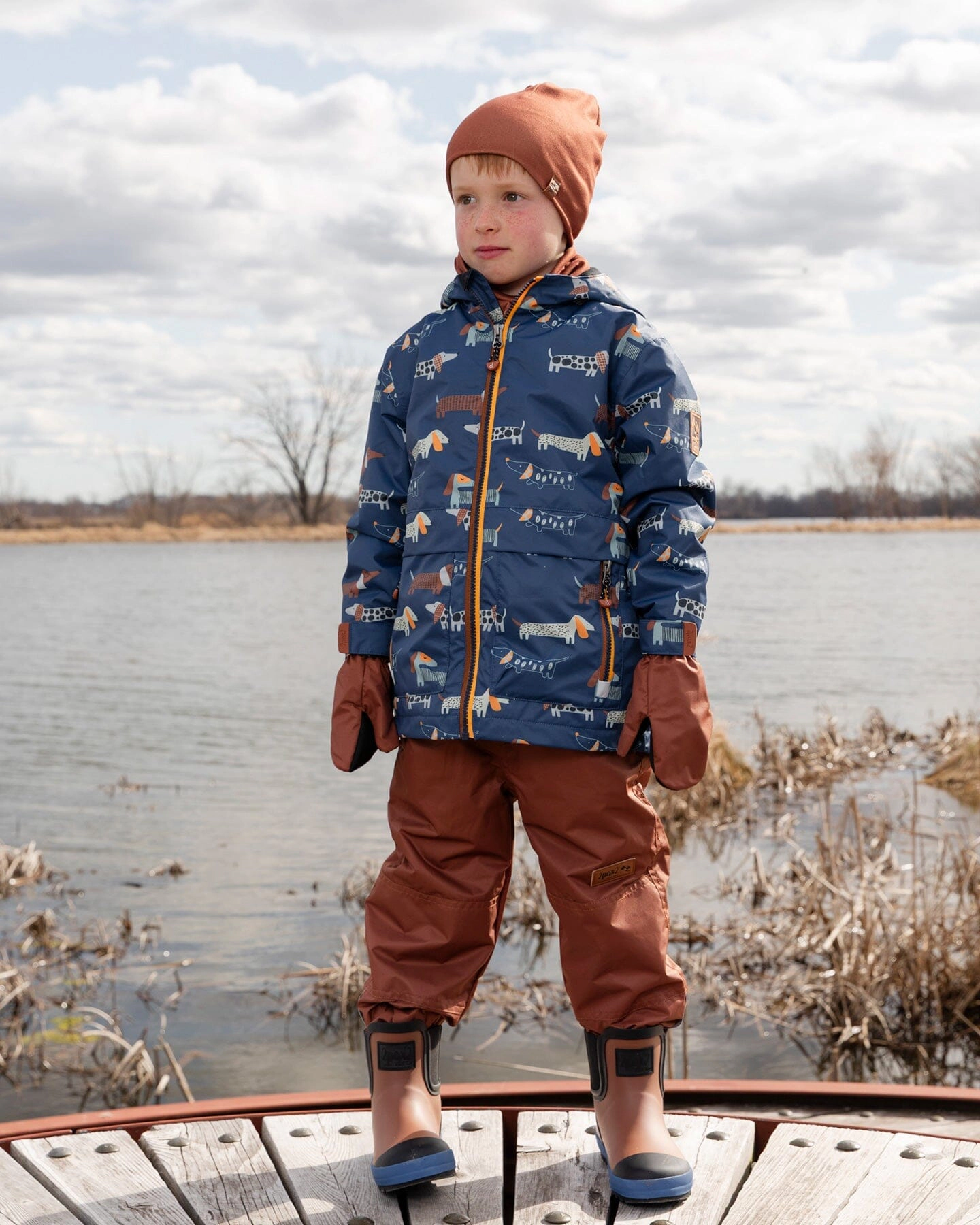 Deux par Deux Boys Mid-Season Waterproof Recycled Polyester Mittens