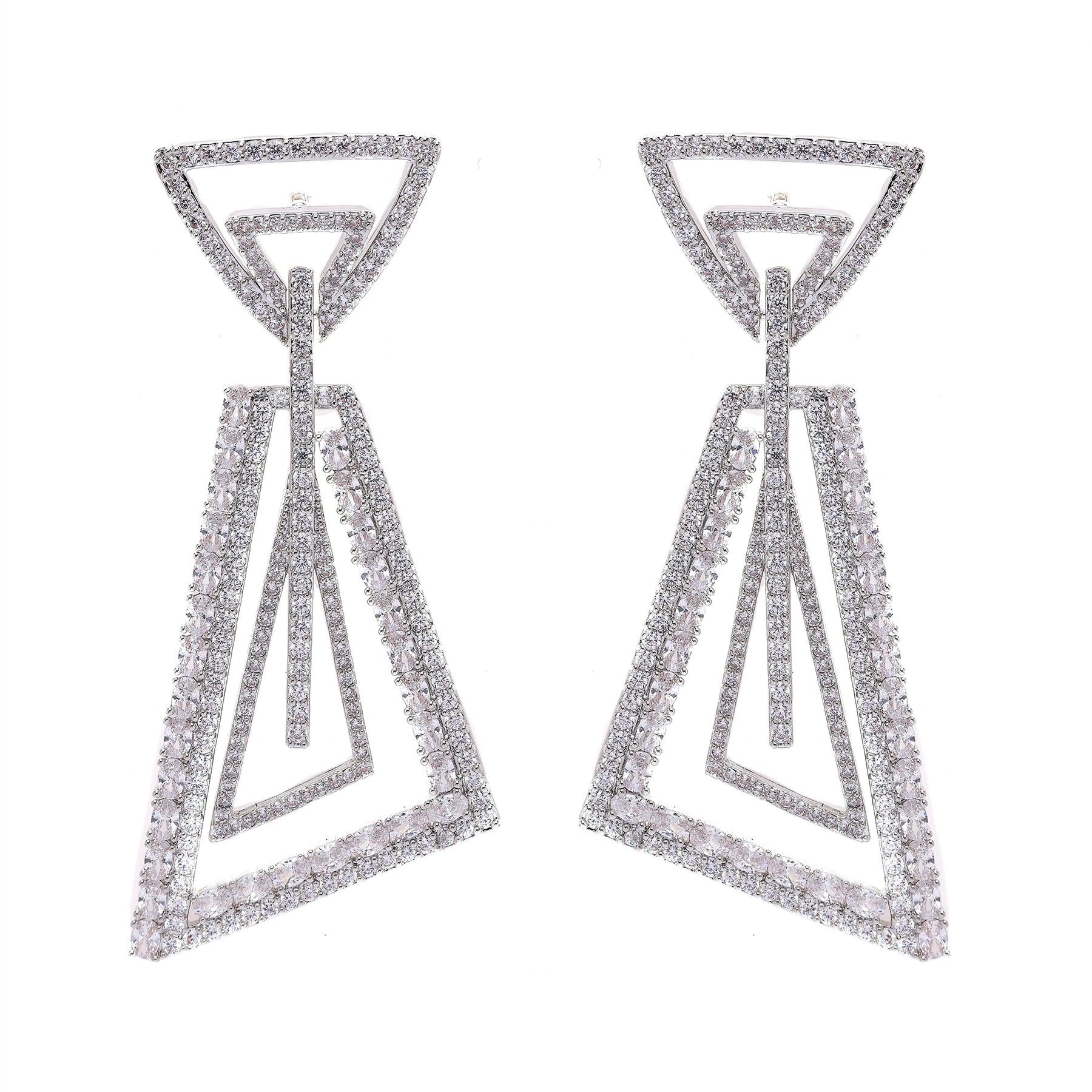 AGP PARIS Womens Shimmering Geometric Drop Earrings