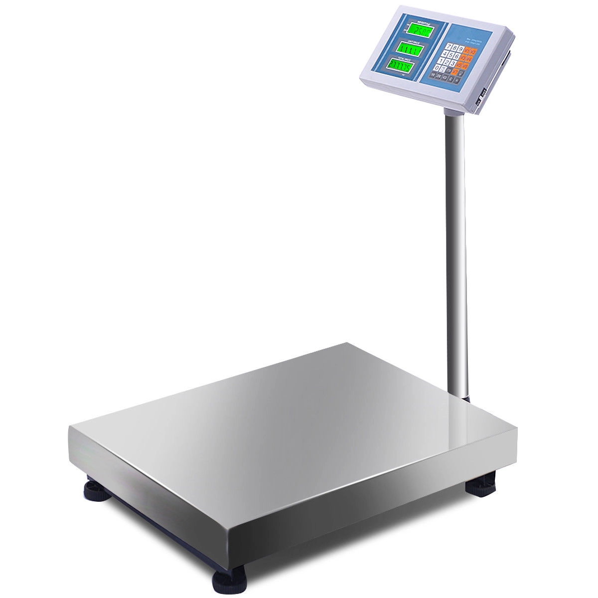 SUGIFT 660 lbs Digital Floor Platform Scale Silver with Stainless Steel Plate
