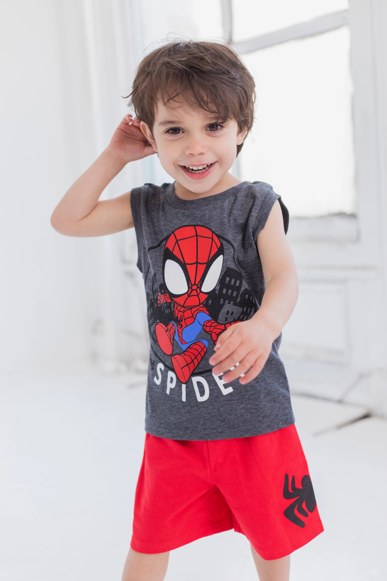 Marvel Spidey and His Amazing Friends Boys' 3-Piece T-Shirt Tank Shorts Set