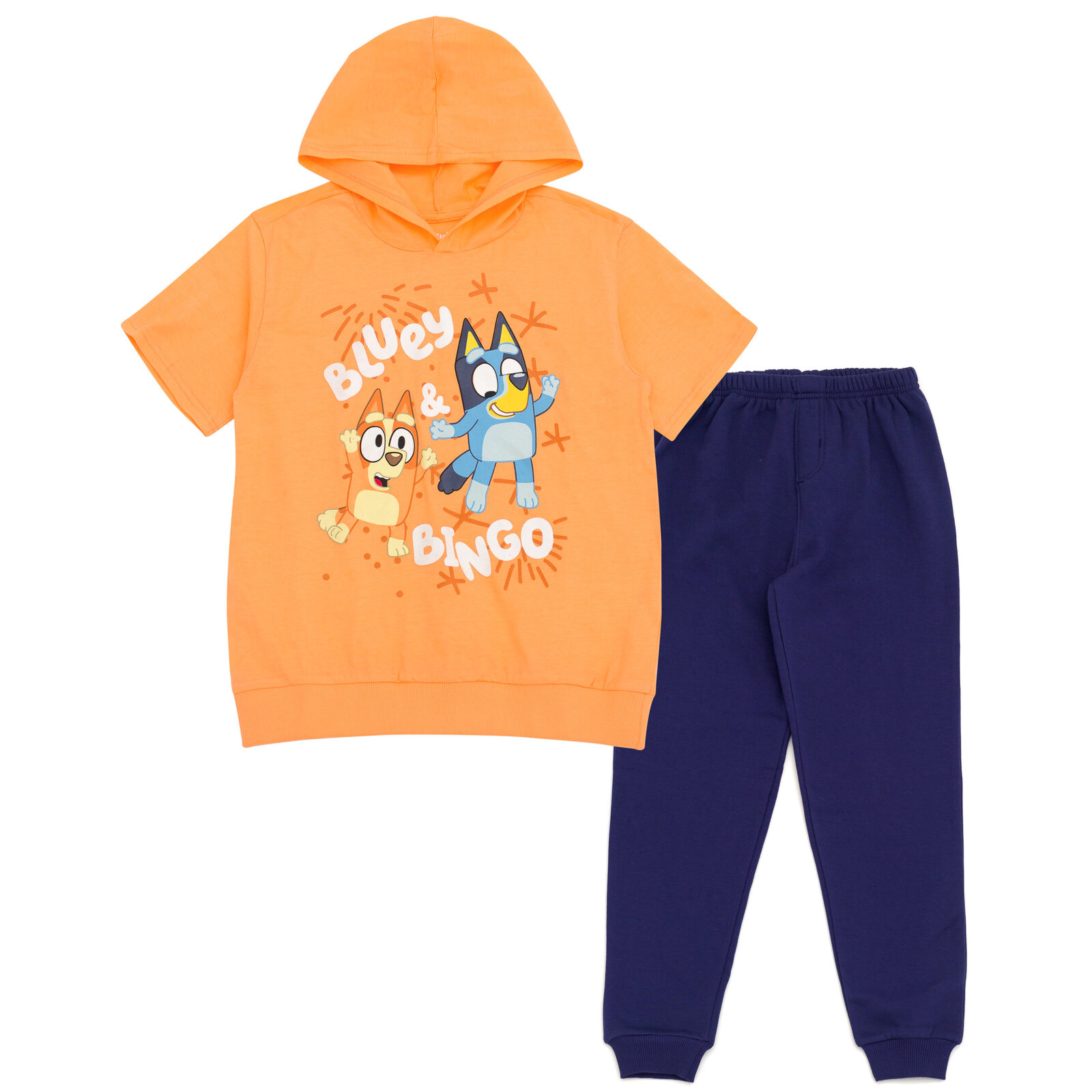 Bluey Boys' 2-Piece Hooded Tee and Joggers Set
