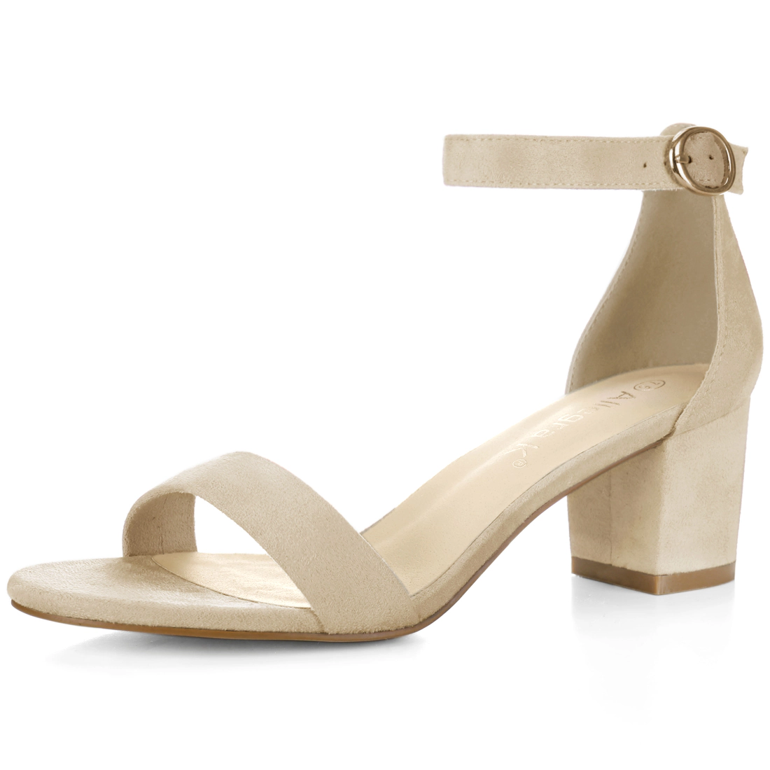 BLISSFUL STEP Women's Open Toe Block Heel Ankle Strap Sandals