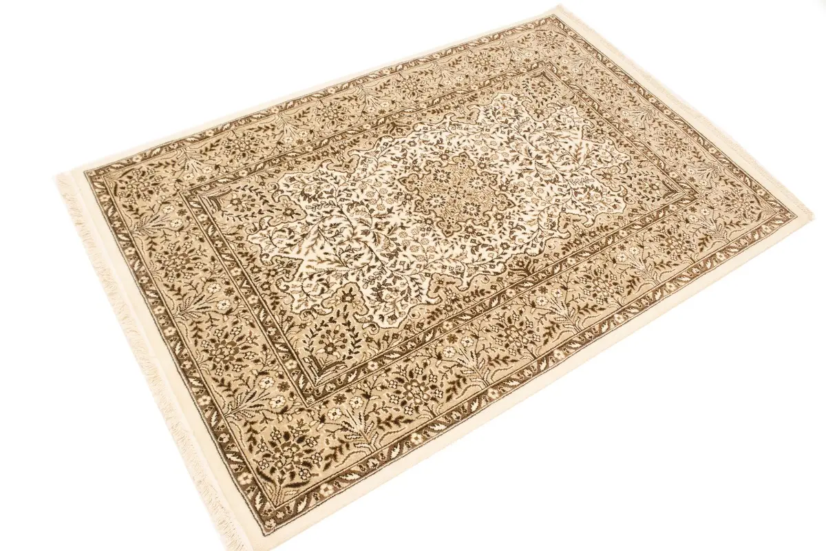 Magic Rugs 3'11 X 6'0 Cream Floral Hand Knotted Kirman Wool Rug