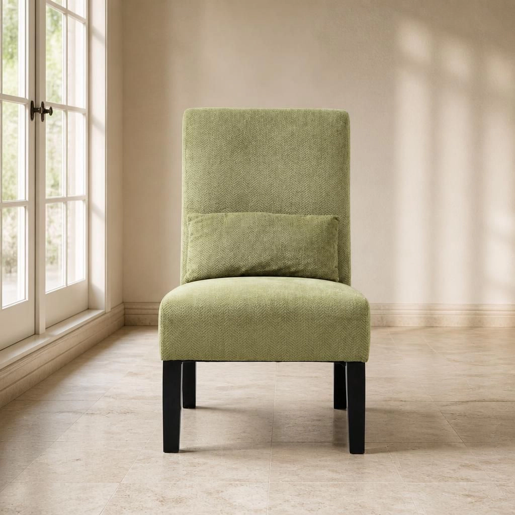 GOODSILO Modern Upholstered Armless Accent Chair for Indoor Seating