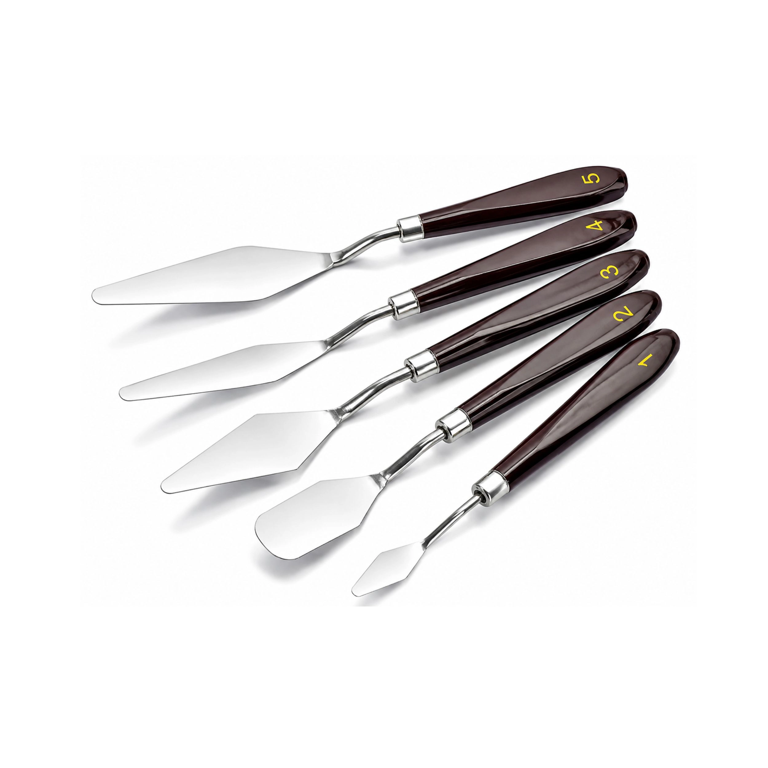 Stock Preferred Pack of 5 Stainless Steel Palette Knife Set for Oil Acrylic Painting and Mixing