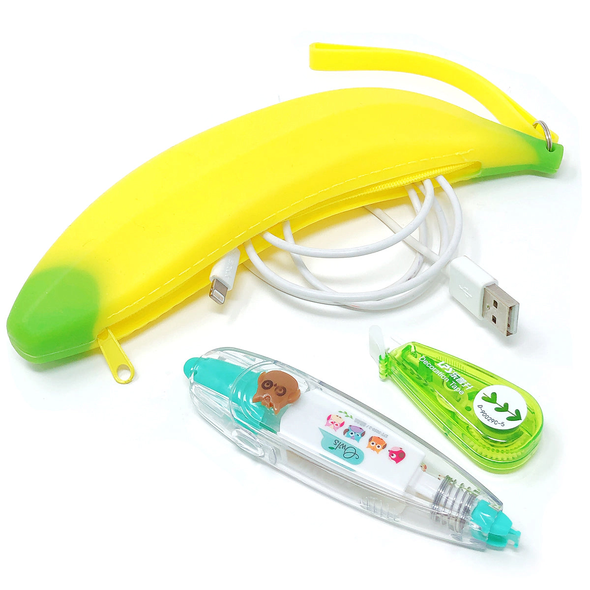 Wrapables Silicone Banana Coin Purse Key Holder (Set of 2)