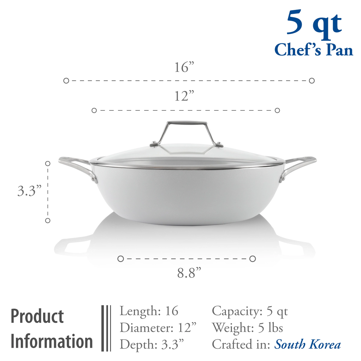 TECHEF - CeraTerra - 5 Quart Chef Pan
