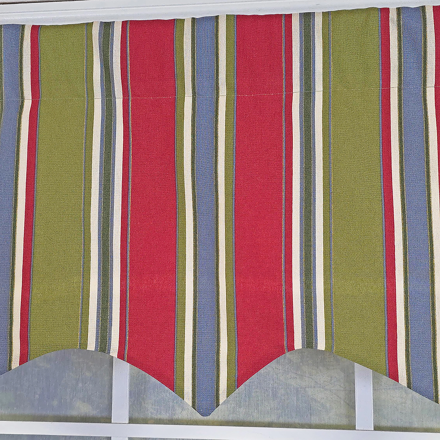 RLF Home Nigel Stripe Regal 100% Cotton Rod Pocket Lined  Window Valance 50" x 17" Multi
