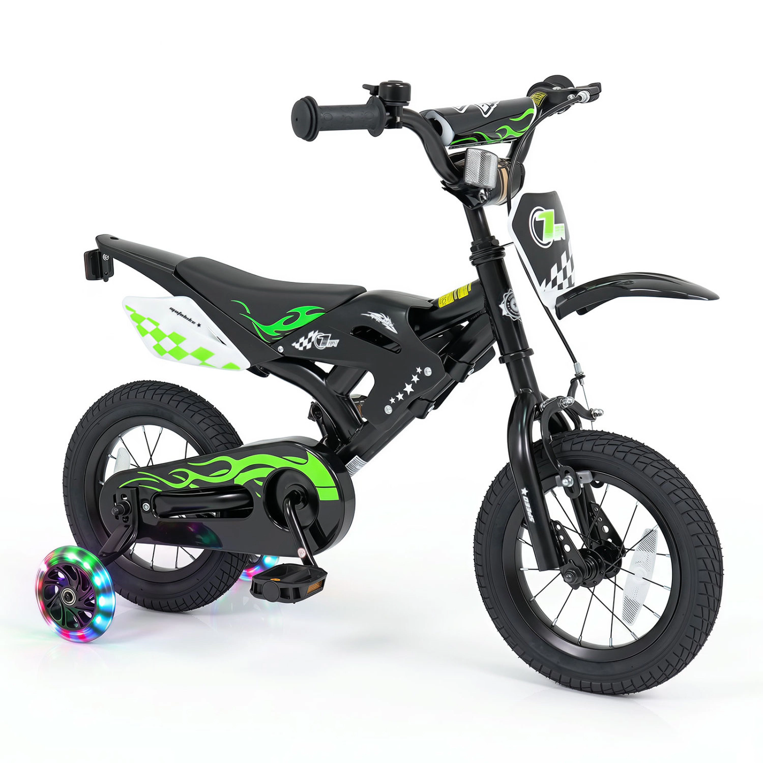 LJG 12 Inch Kids Bike Motorcycle-Inspired for Boy Girl Ages 3-4 Years