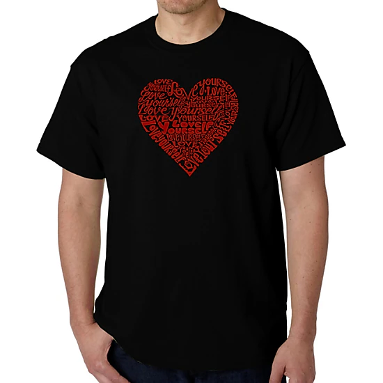 LA Pop Art Men's Word Art T-Shirt - Love Yourself