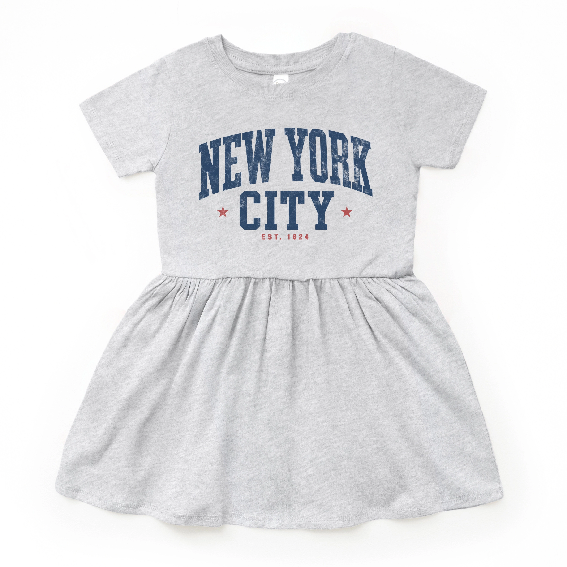 The Juniper Shop - Toddler Girl's Graphic Dress New York City Varsity Stars