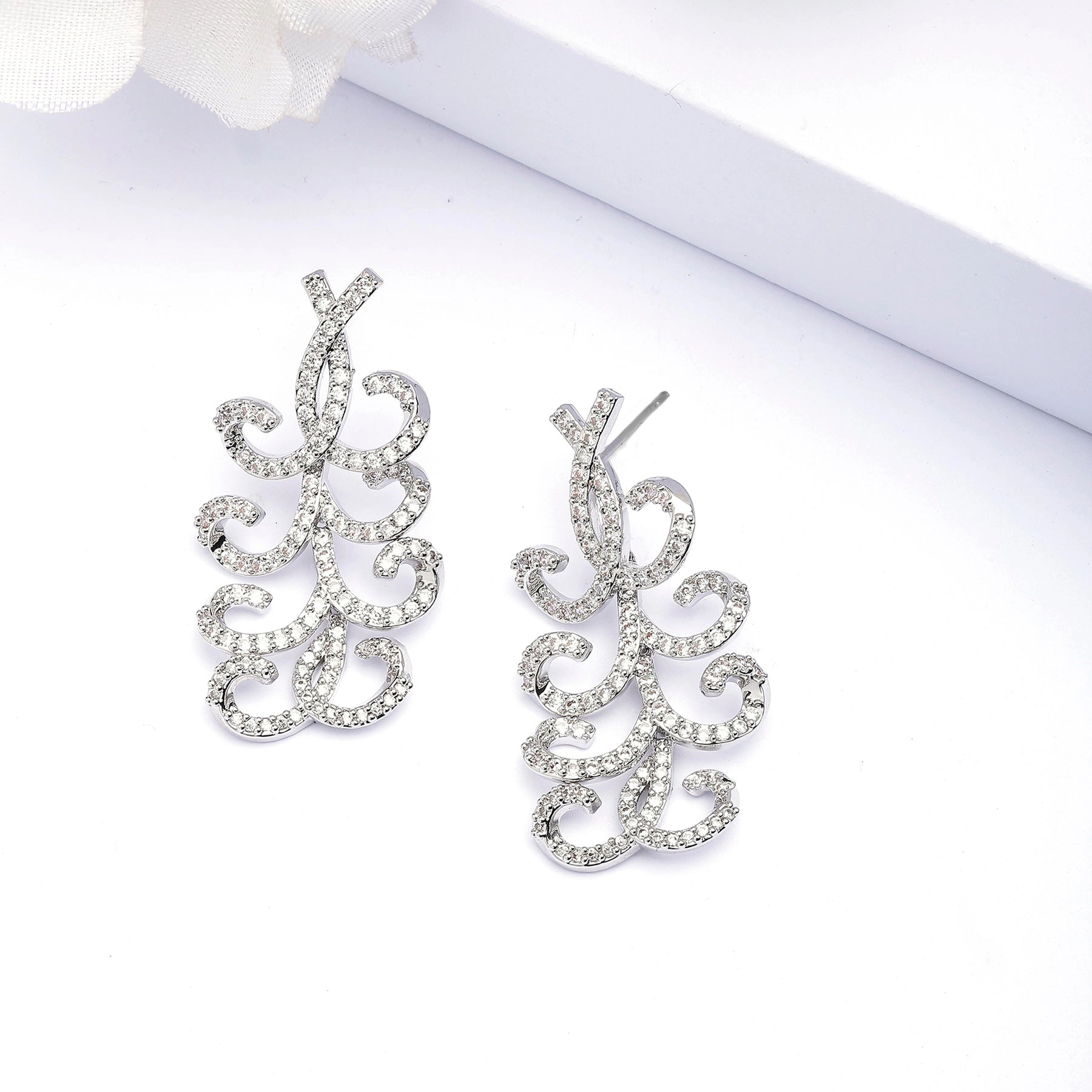 AGP PARIS Womens Whimsical Swirl Drop Earrings