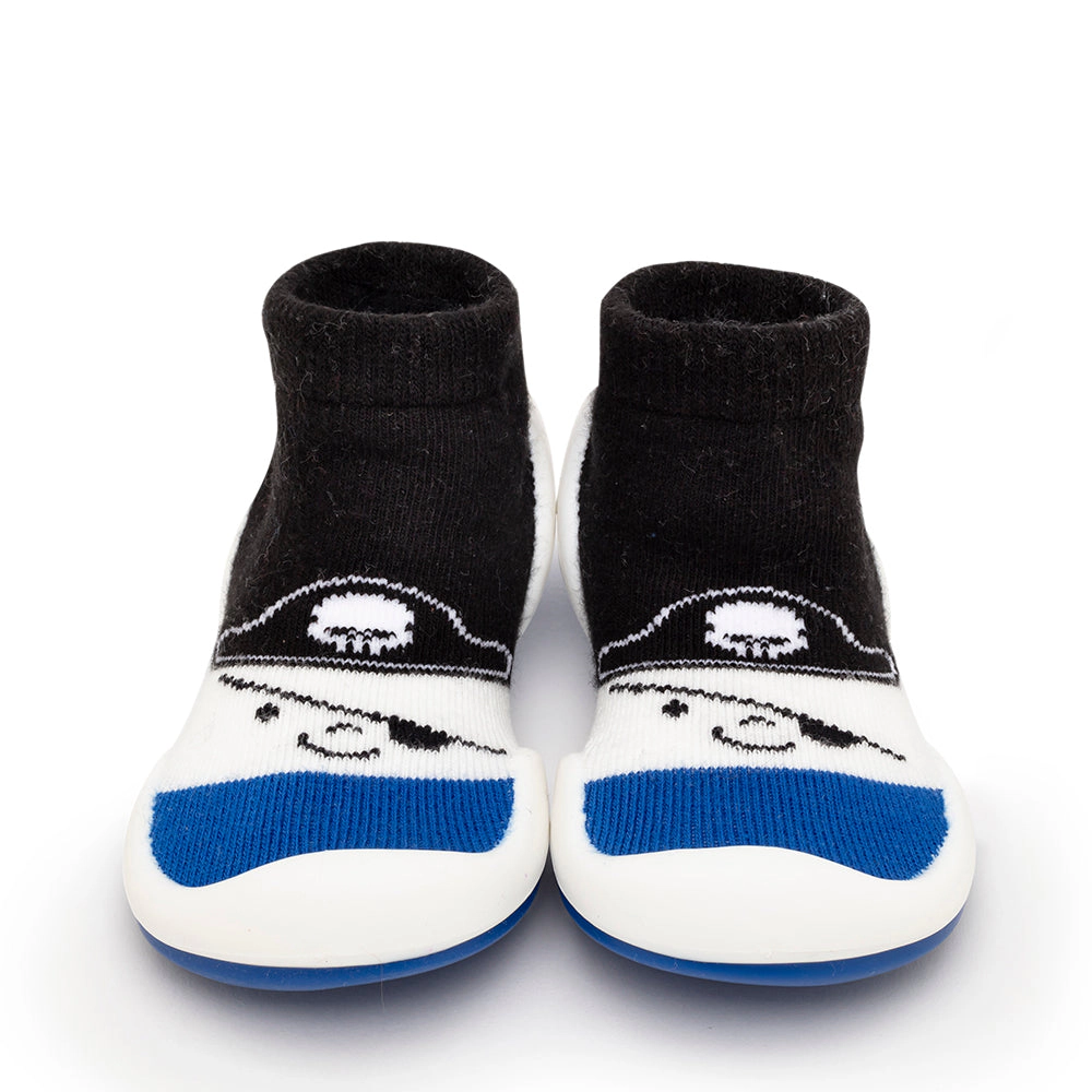 Komuello Baby Boy First Walk Sock Shoes Pirate - Canvas Blue