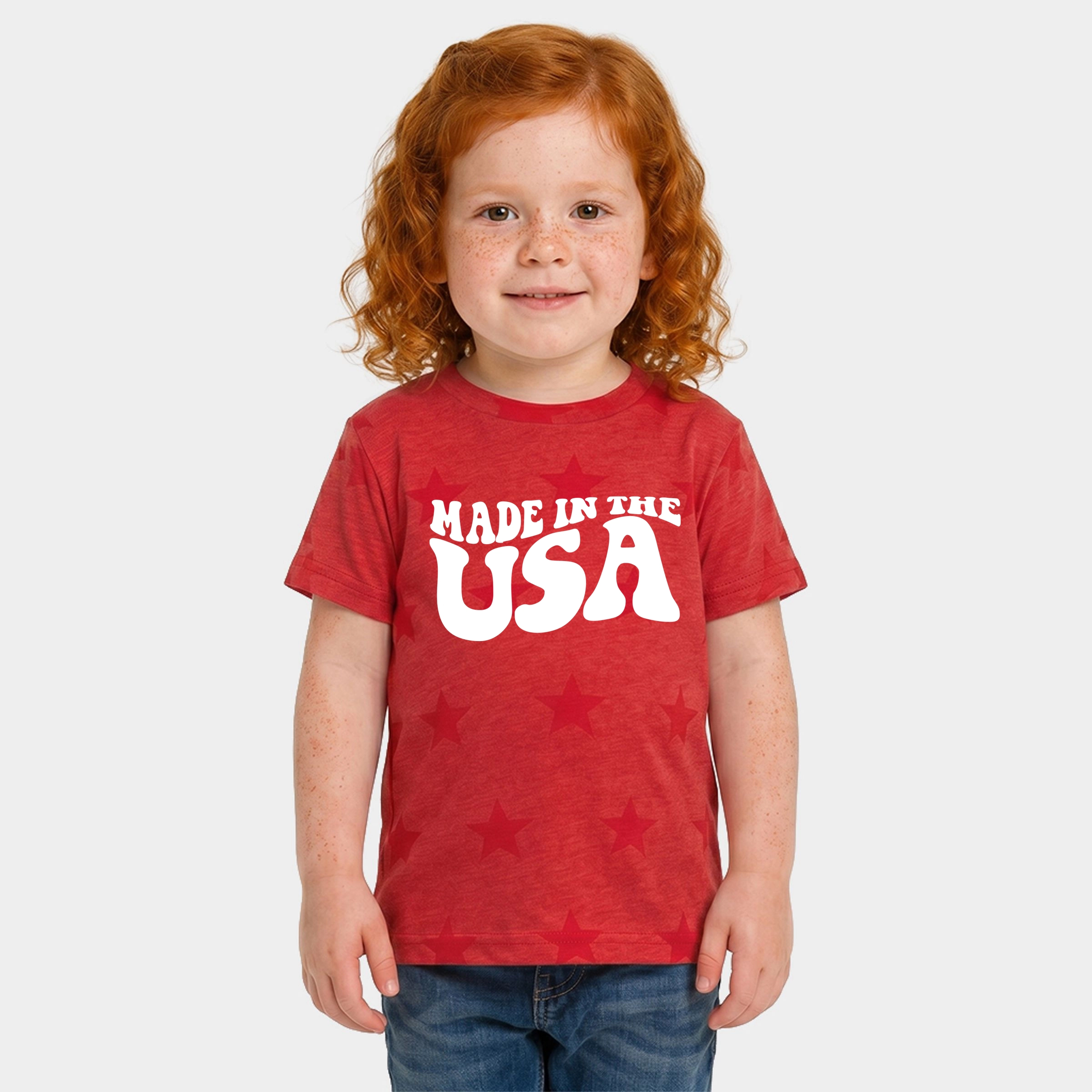 The Juniper Shop - Made USA Wavy Toddler Short Sleeve Star Tee