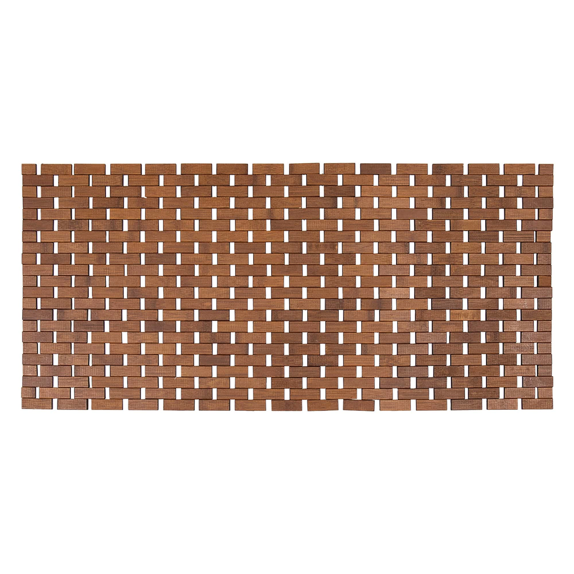 Evideco French Home Goods Bamboo Duckboard Bath Mat, 16 x 40 inches - Natural