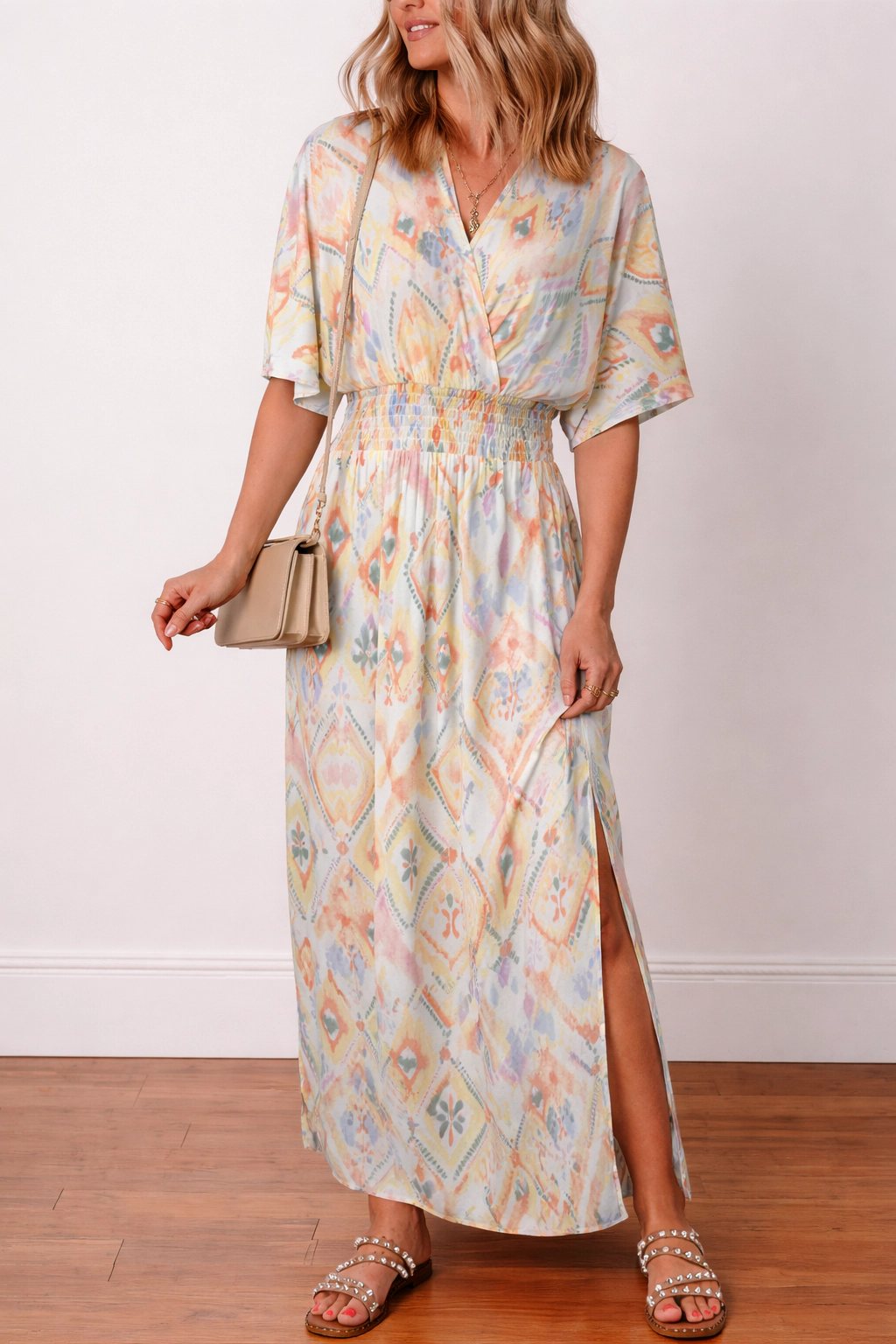 Threaded Pear Women's Logan High Waist Maxi Dress, Color