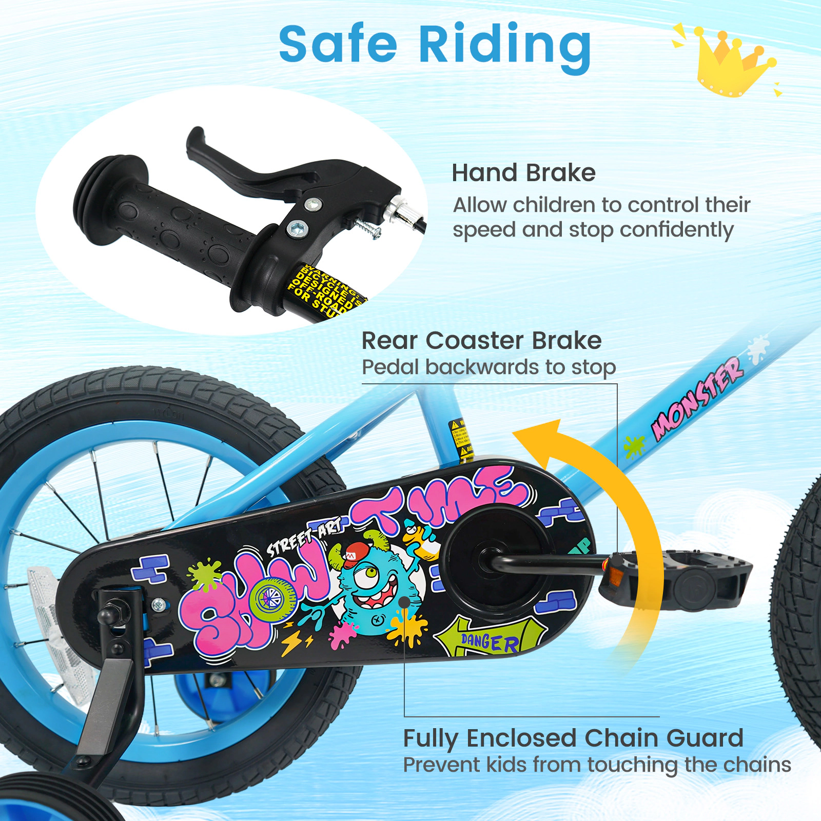 LJG Kids Bike with Training Wheels