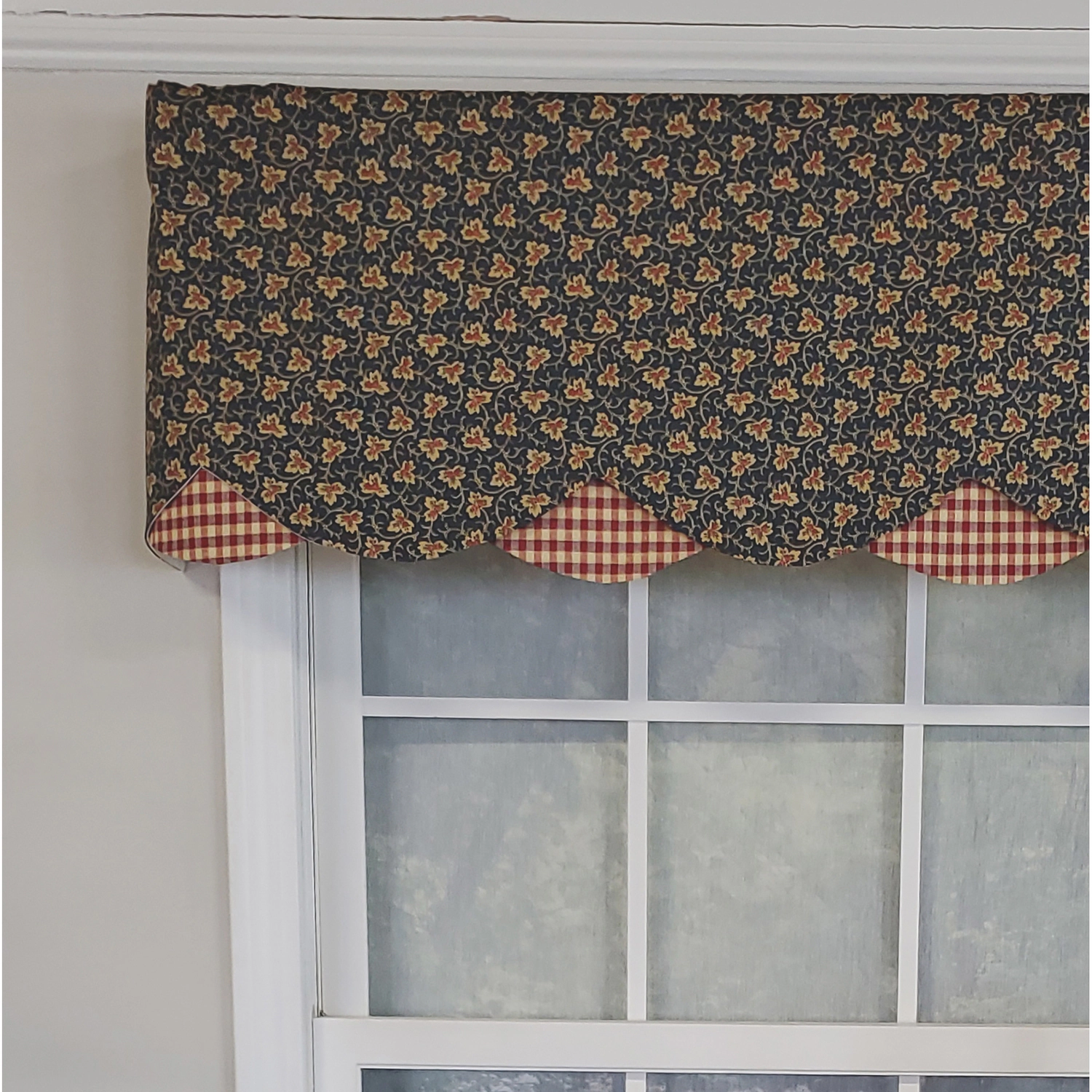 RLF Home 3" Rod Pocket High Quality Fabric Andover Petticoat Valance for Windows 50" x 15" Navy