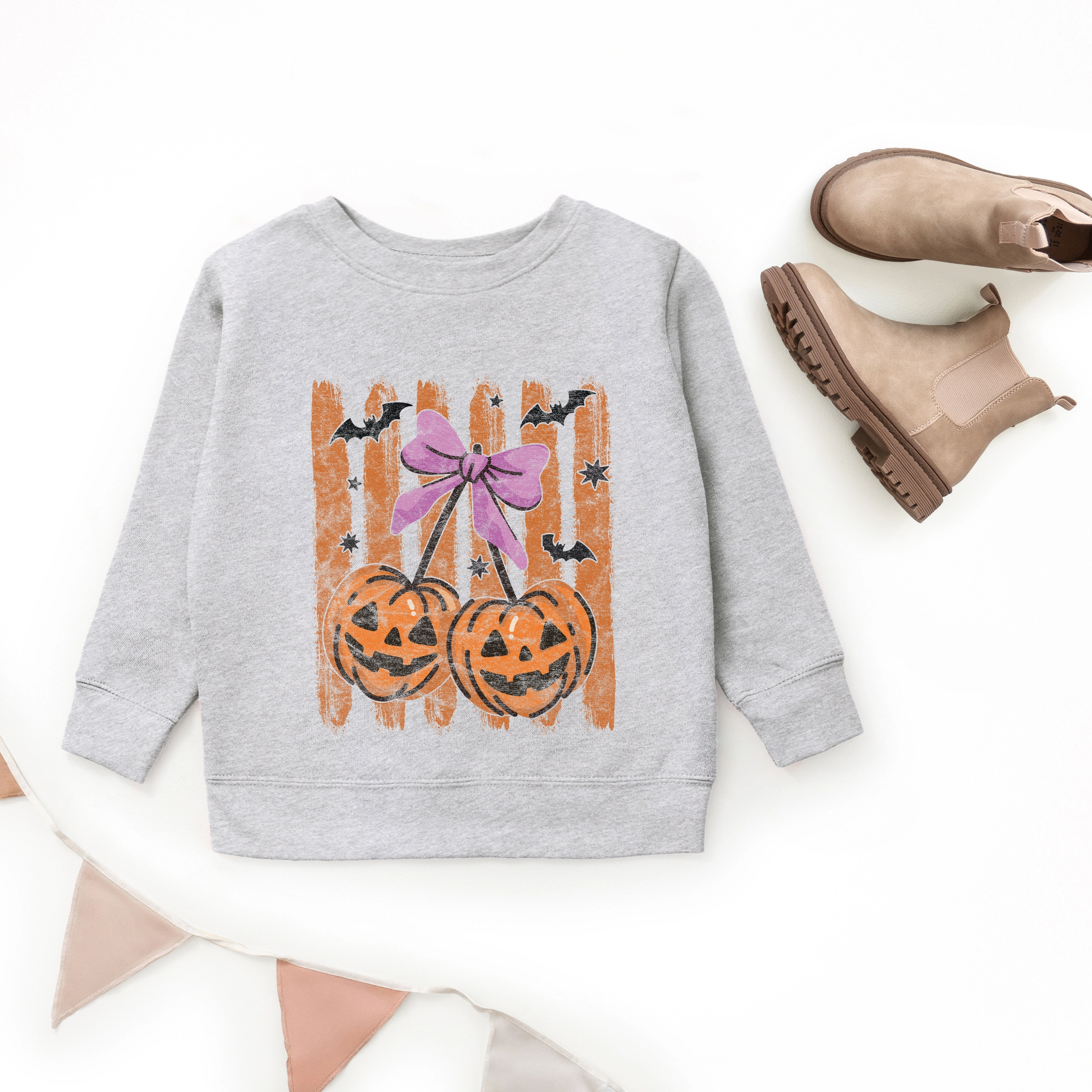 The Juniper Shop - Youth Graphic Sweatshirt Pumpkin Cherry Bunch