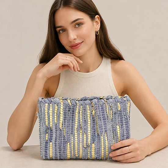 Fashnzfab Boho Textured Clutch Crossbody Bag