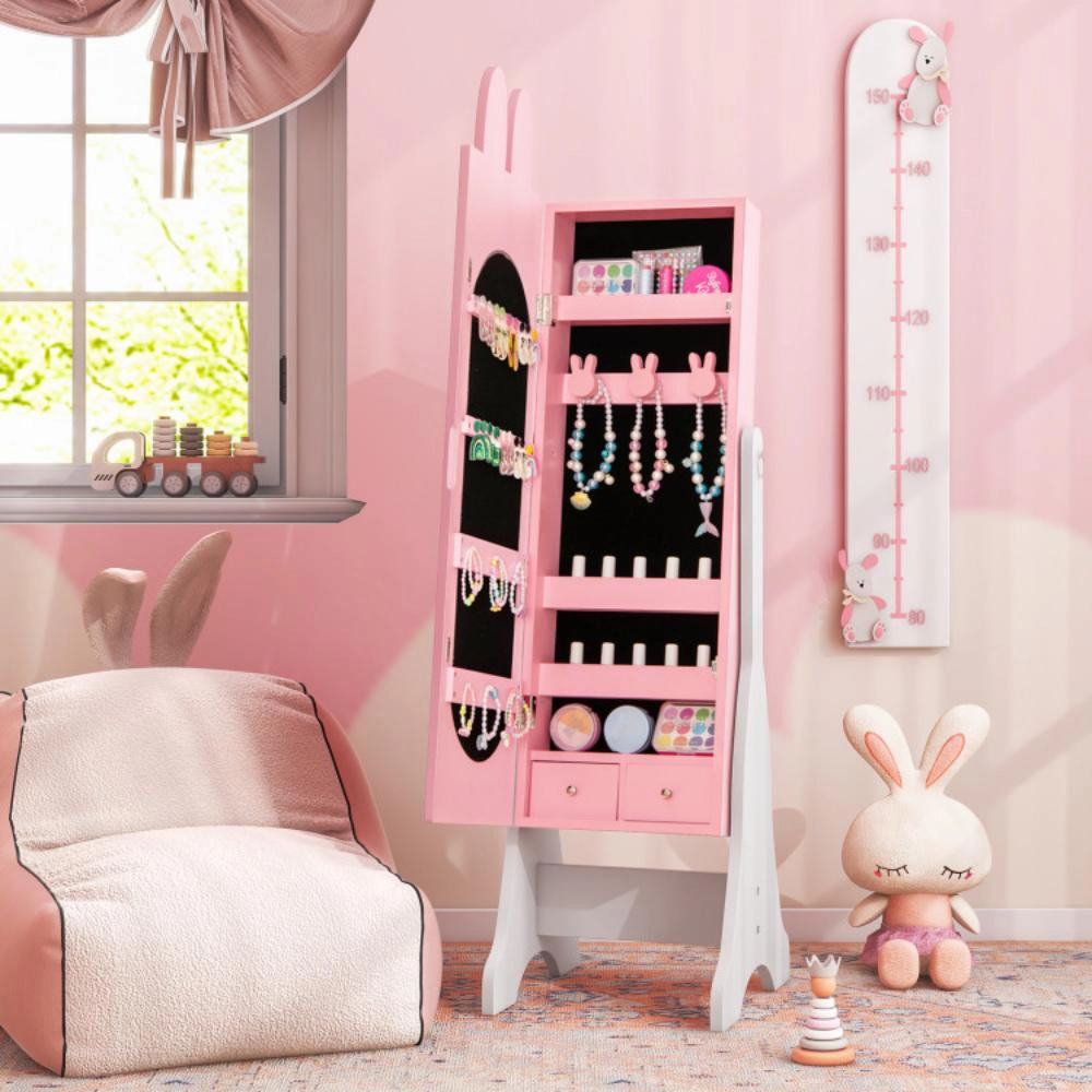 Hivvago Kids Room Furniture Set With Princess Vanity Table And Chair-White