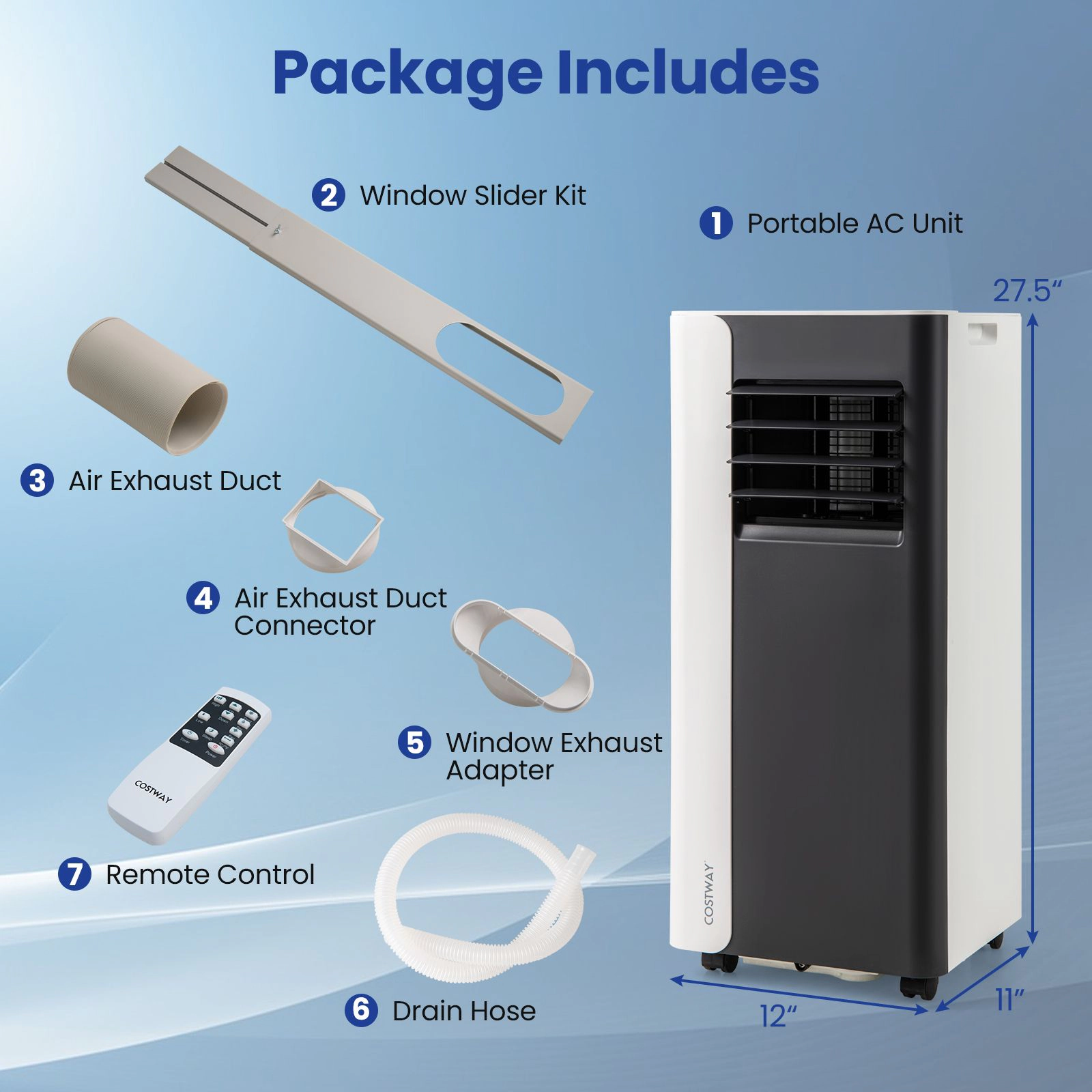 Slickblue Portable Air Conditioner 10000 BTU with Remote Control