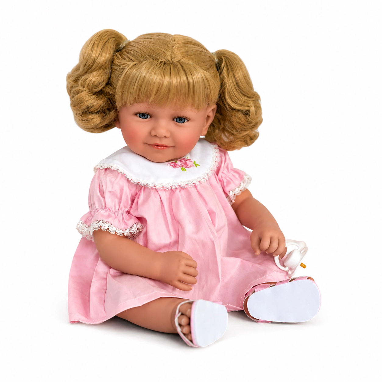 Ann Lauren Dolls Baby Charlotte – 20" Baby Dimples Doll in Lavender Dress with Matching Bonnet