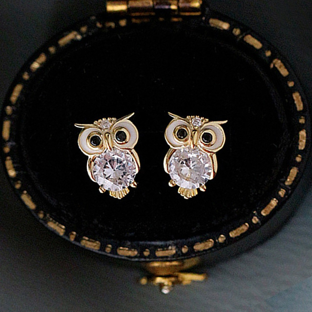 Unique Night Animal Owl Design Stud Earrings for Women