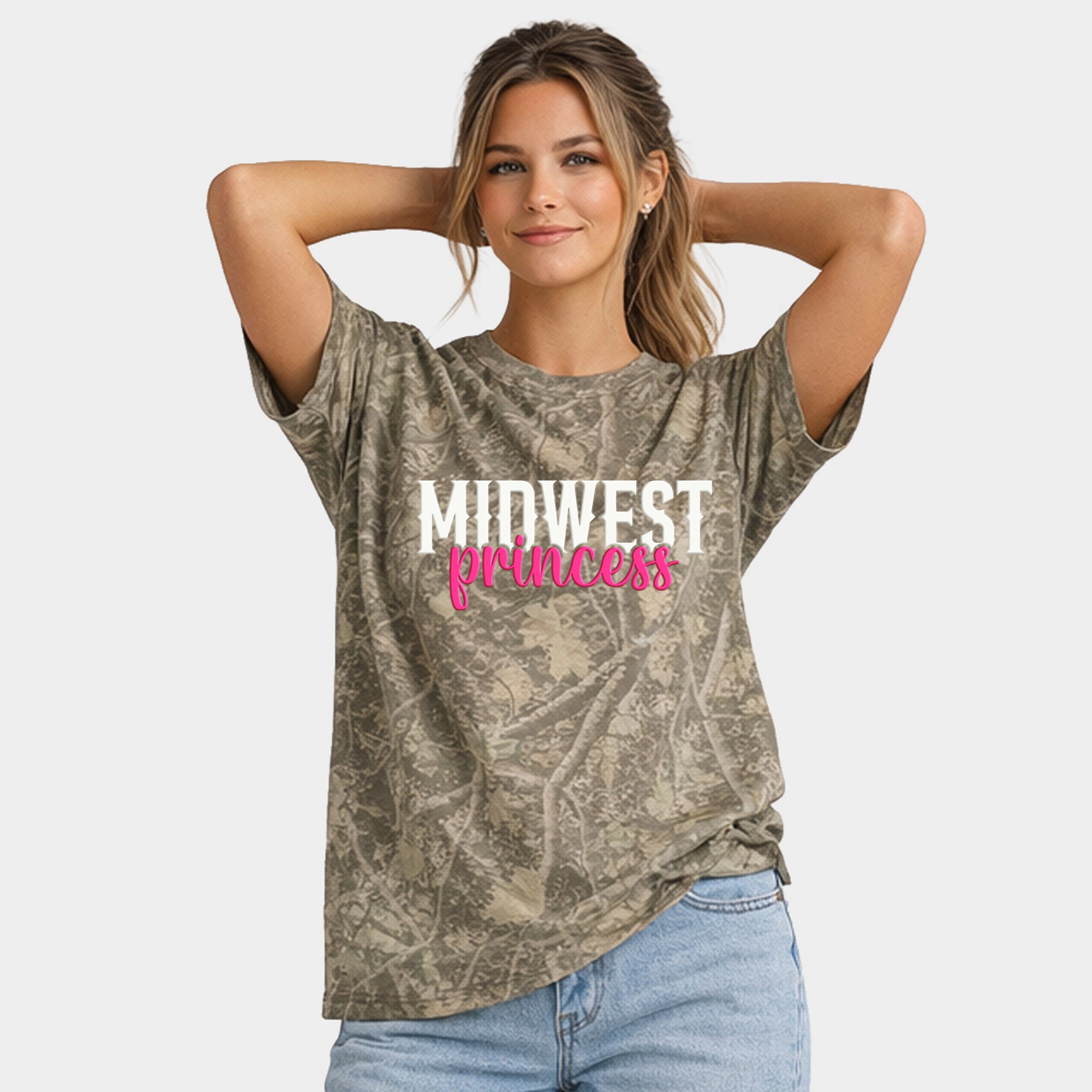 Simply Sage Market Heavyweight Camo Crew Tee - Women's Relaxed Fit