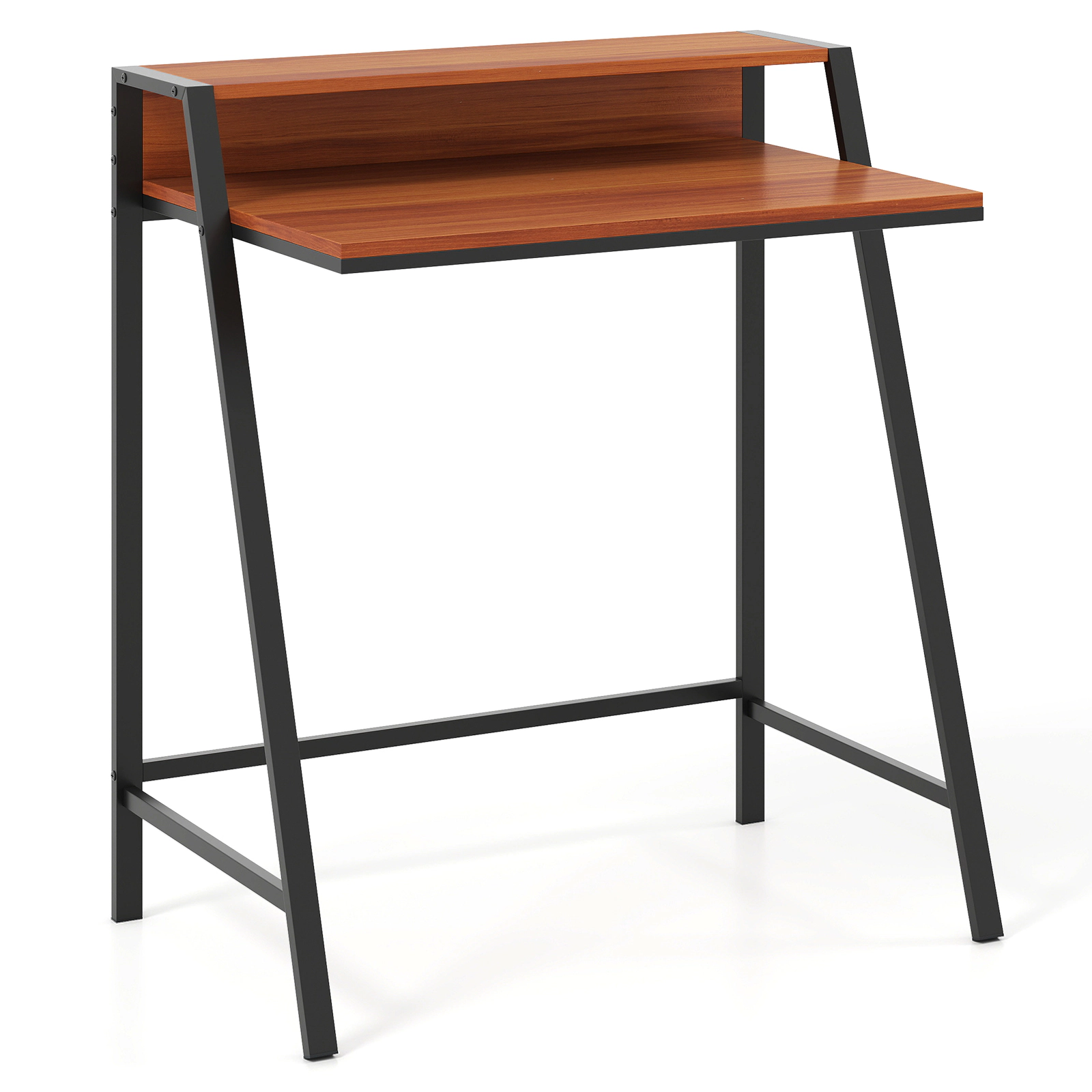 SUGIFT 31 in Computer Desk 2-Tier Study Table with Monitor Stand and Iron Frame
