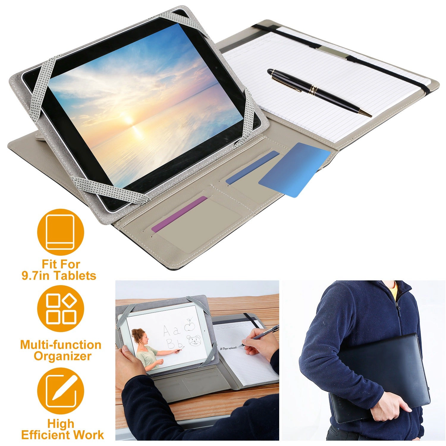 GBruno PU Leather Organizer Case For 9.7in Tablets