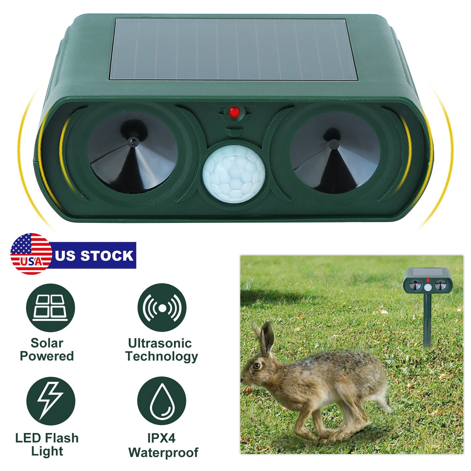 GBruno Solar Ultrasonic Animal Repeller