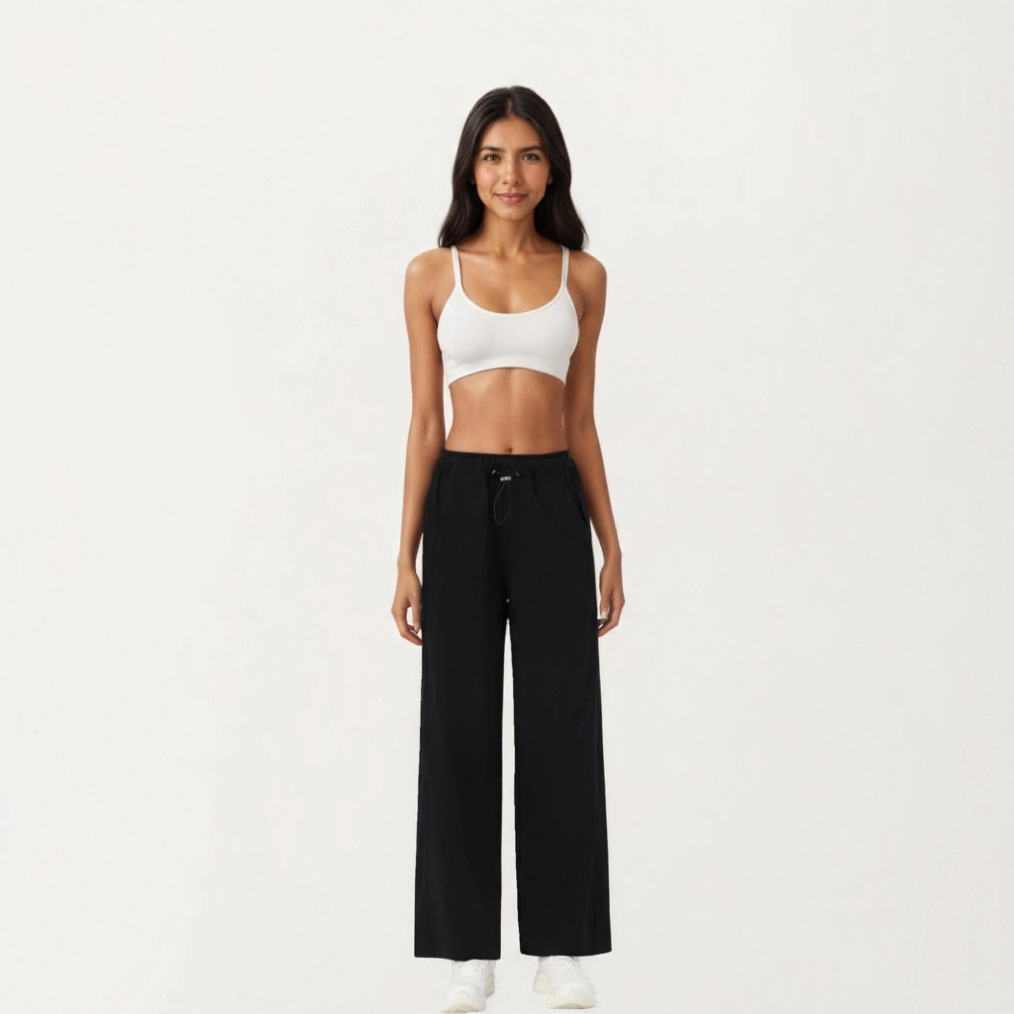 Anna-Kaci Women's High-Waist Wide-Leg Sweatpants with Adjustable Drawstring Waistband and Relaxed Fit