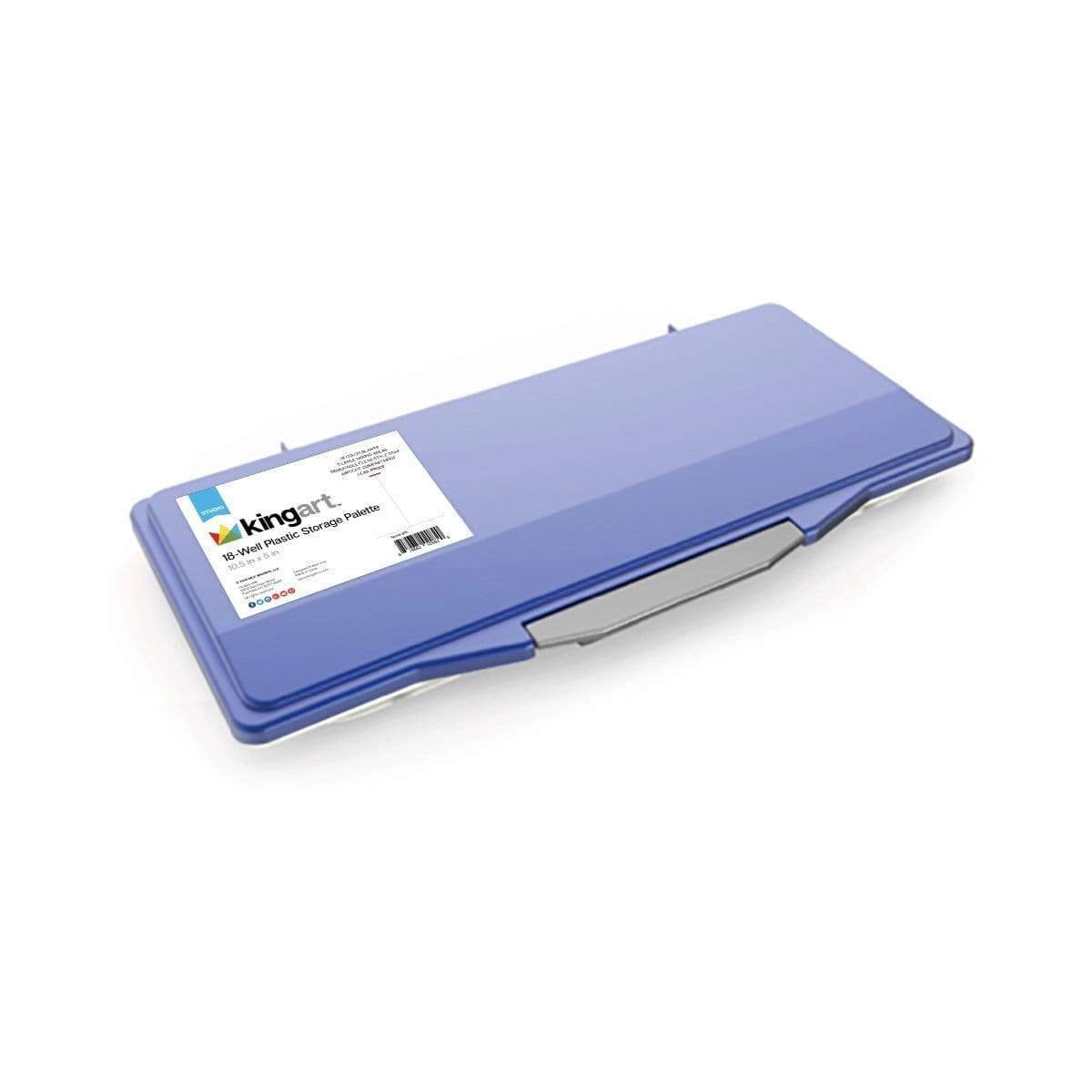 KINGART 18-Well Watercolor Palette with Airtight Snap Lid and Removable Mixing Tray