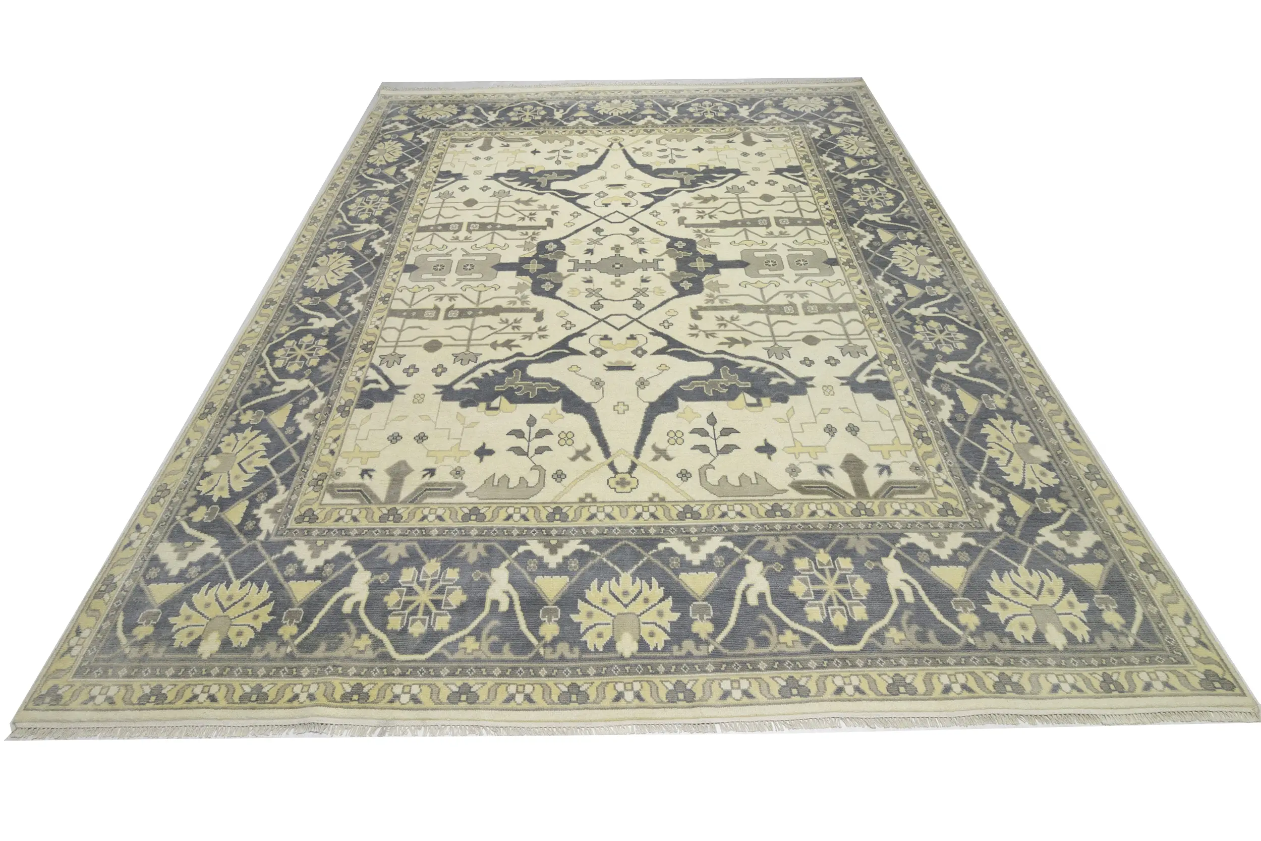 Magic Rugs Cream Floral 12X15 Oushak Oriental Rug