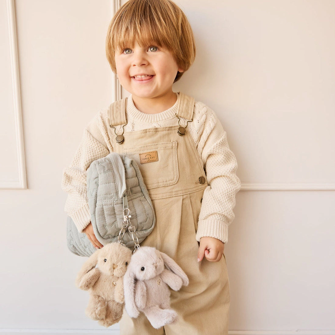 Snuggle Bunnies Penelope 6" Plush Bunny Keychain with Metal Swivel Clip