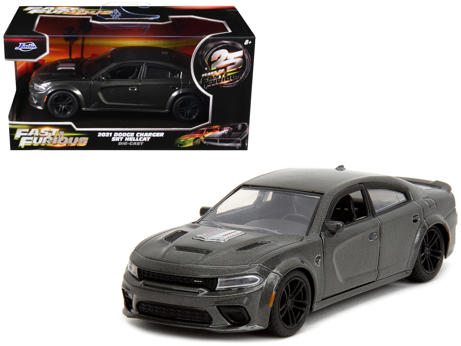 Jada 2021 Dodge Charger Srt Hellcat Gray Metallic "Fast X" (2023) Movie "Fast & Furious" Series 1/32 Diecast