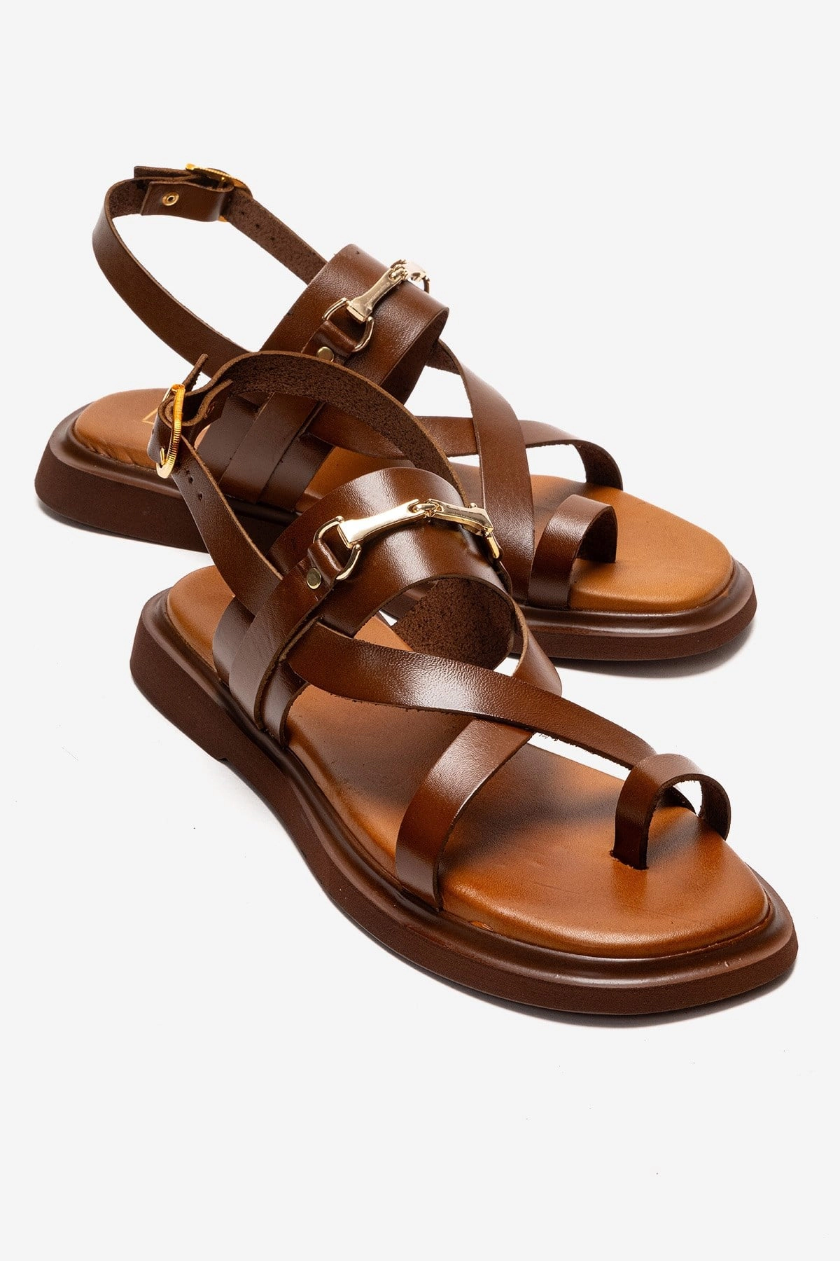 Forever & Always Womens Fabiana Leather Thong Sandals
