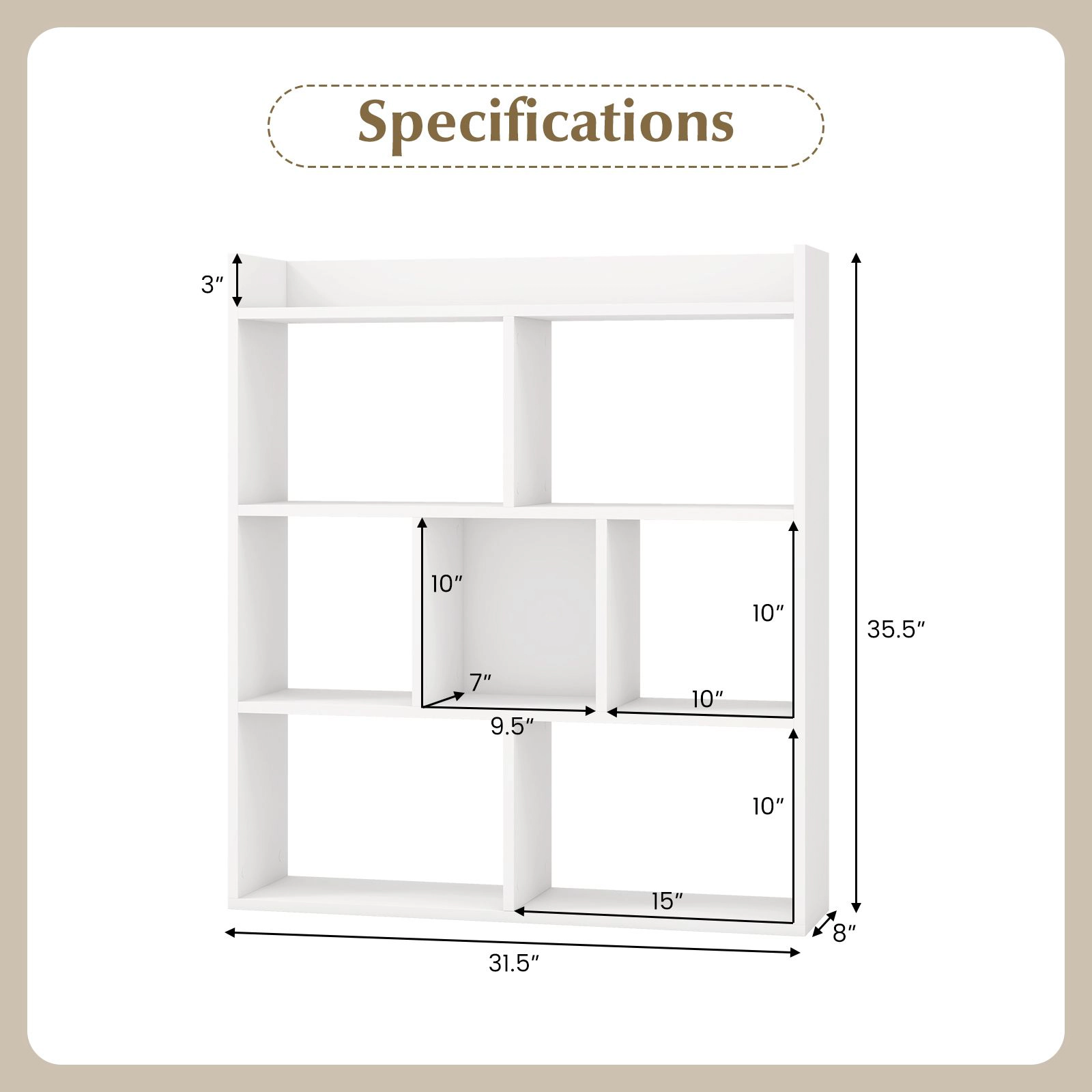 SlickBlue 4 Layer Storage Bookshelf with 7 Compartments