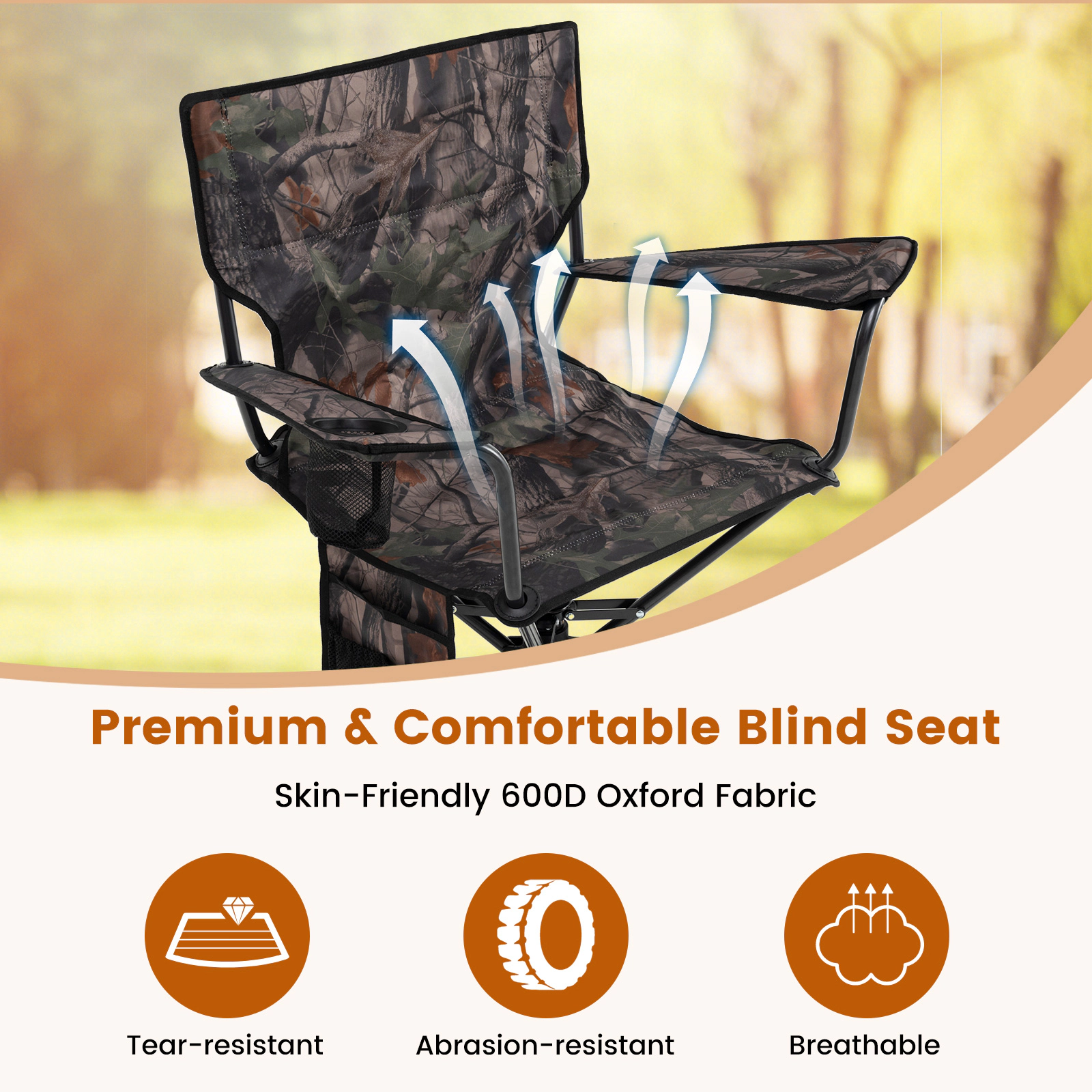 LJG 360° Swivel Hunting Chair Portable Foldable Hunting Chair Set of 2
