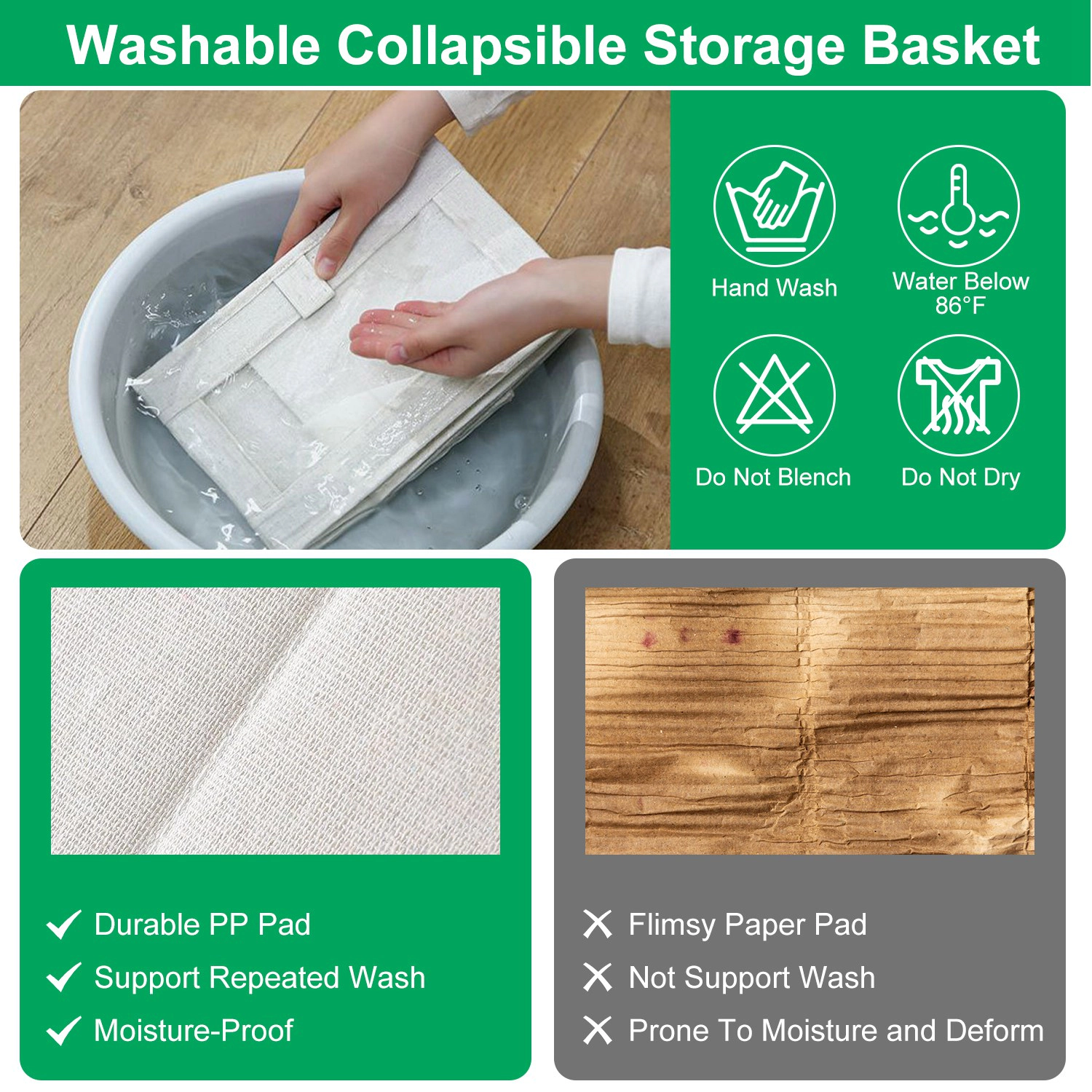 GBruno 4-Piece Foldable Linen Storage Bins