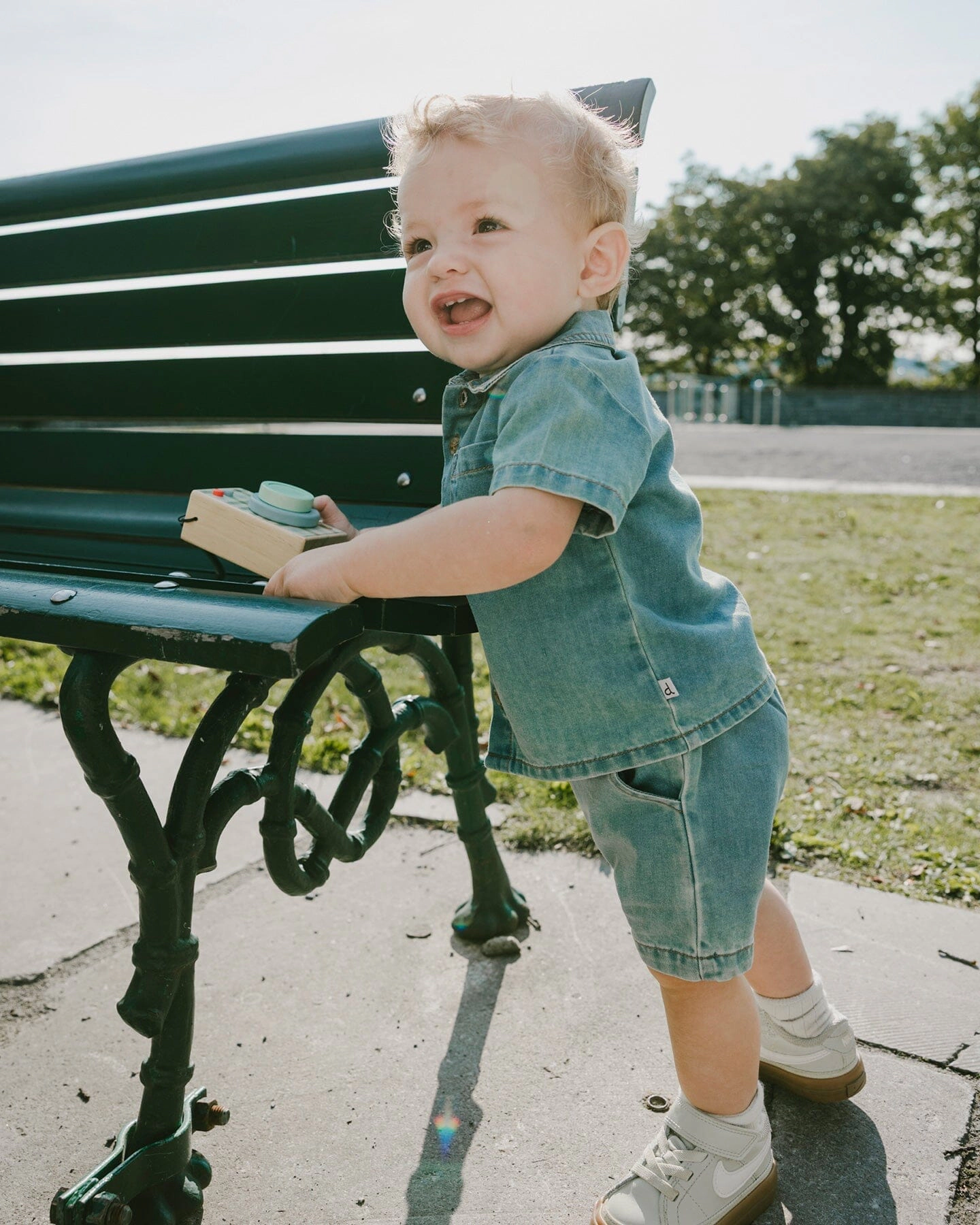 Deux par Boys Chambray Top and Short Set