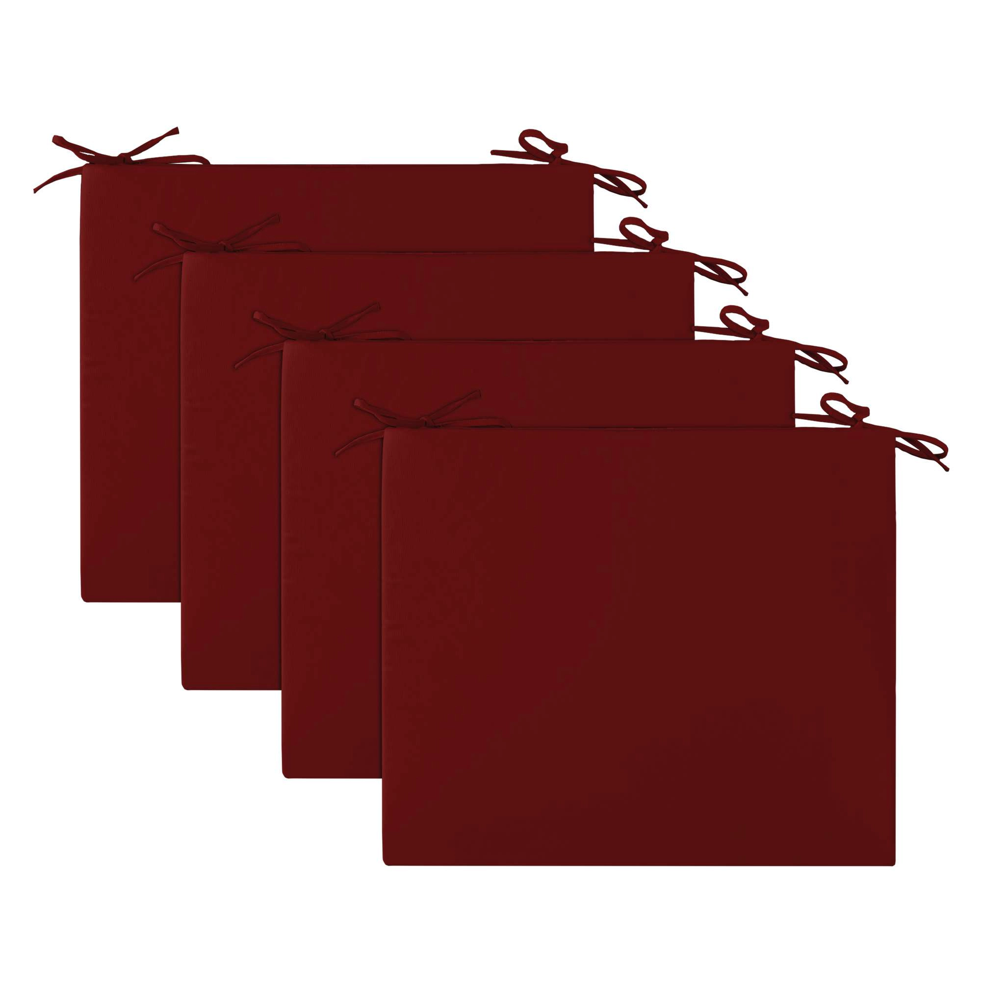 Unikome Set of 4 Outdoor Patio Seat Cushions, Water-Resistant Square Corner Chair Pads