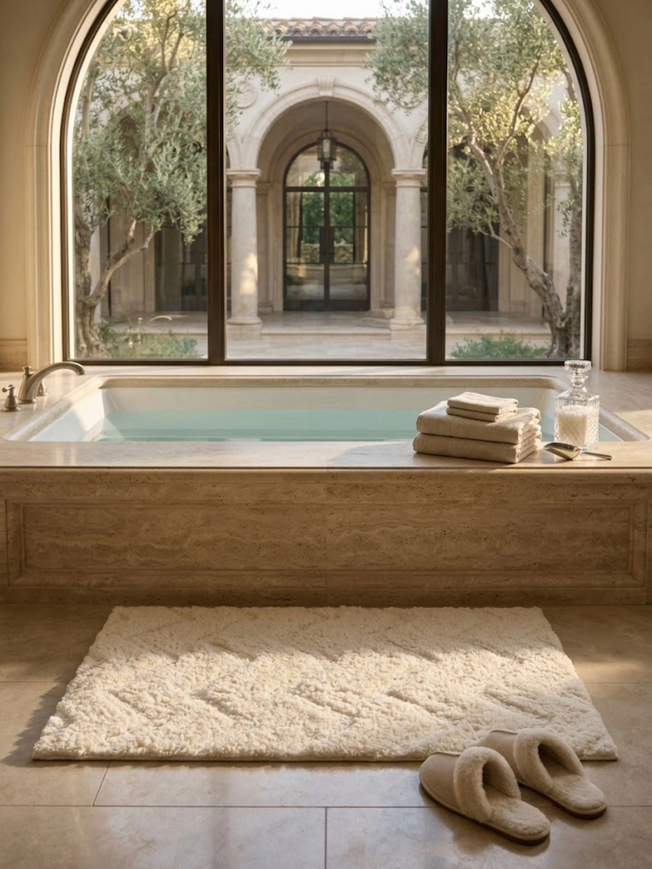 GAURI KOHLI Vantaa Ivory Bath Mat