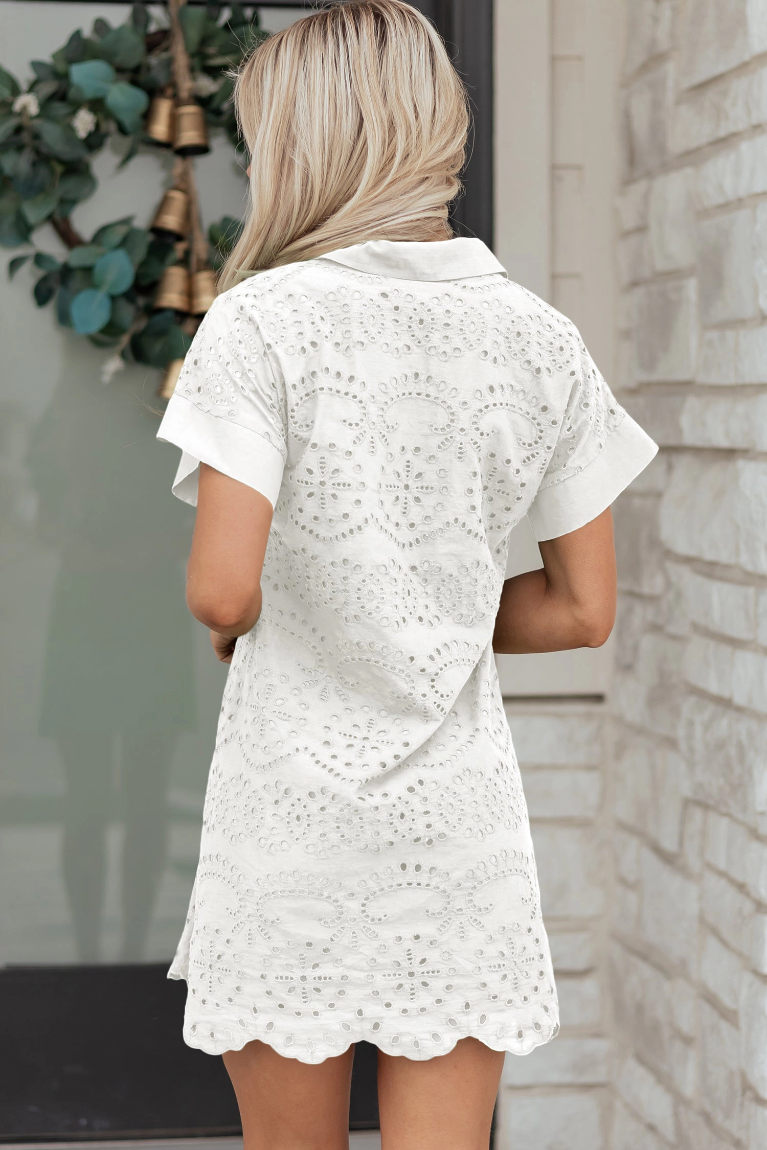 Threaded Pear Alice Eyelet Embroidered T-Shirt