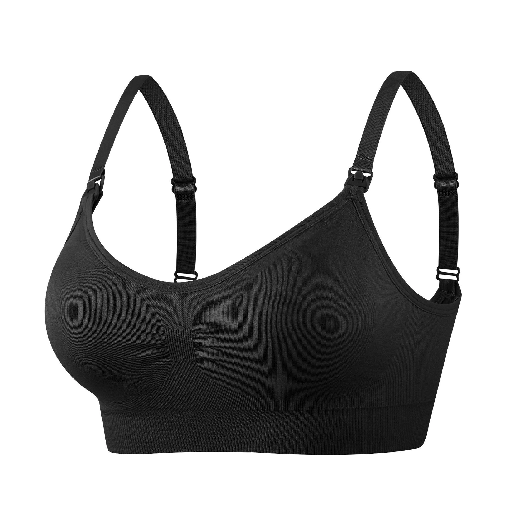 Wardrobe Whimsy Wire‑Free Front Button Maternity Nursing Bra Large Postpartum Breastfeeding