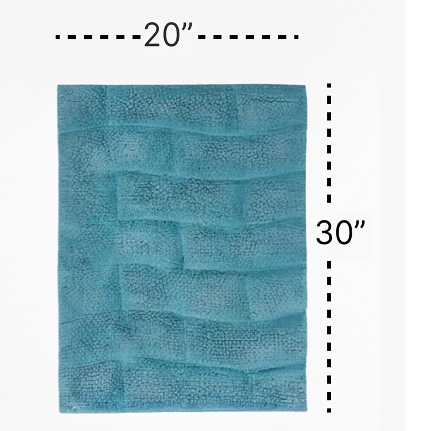 Knightsbridge Stylish And Comfortable All Season Traditional New Tile Design Cotton Bath Rug 20" X 30" Aqua