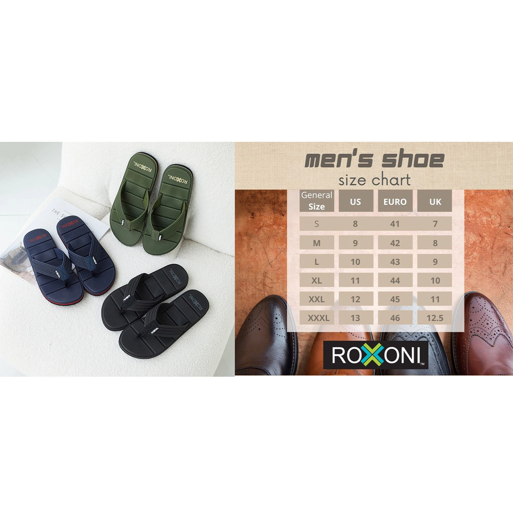 Roxoni Men's Comfort Flip Flops with Arch Support